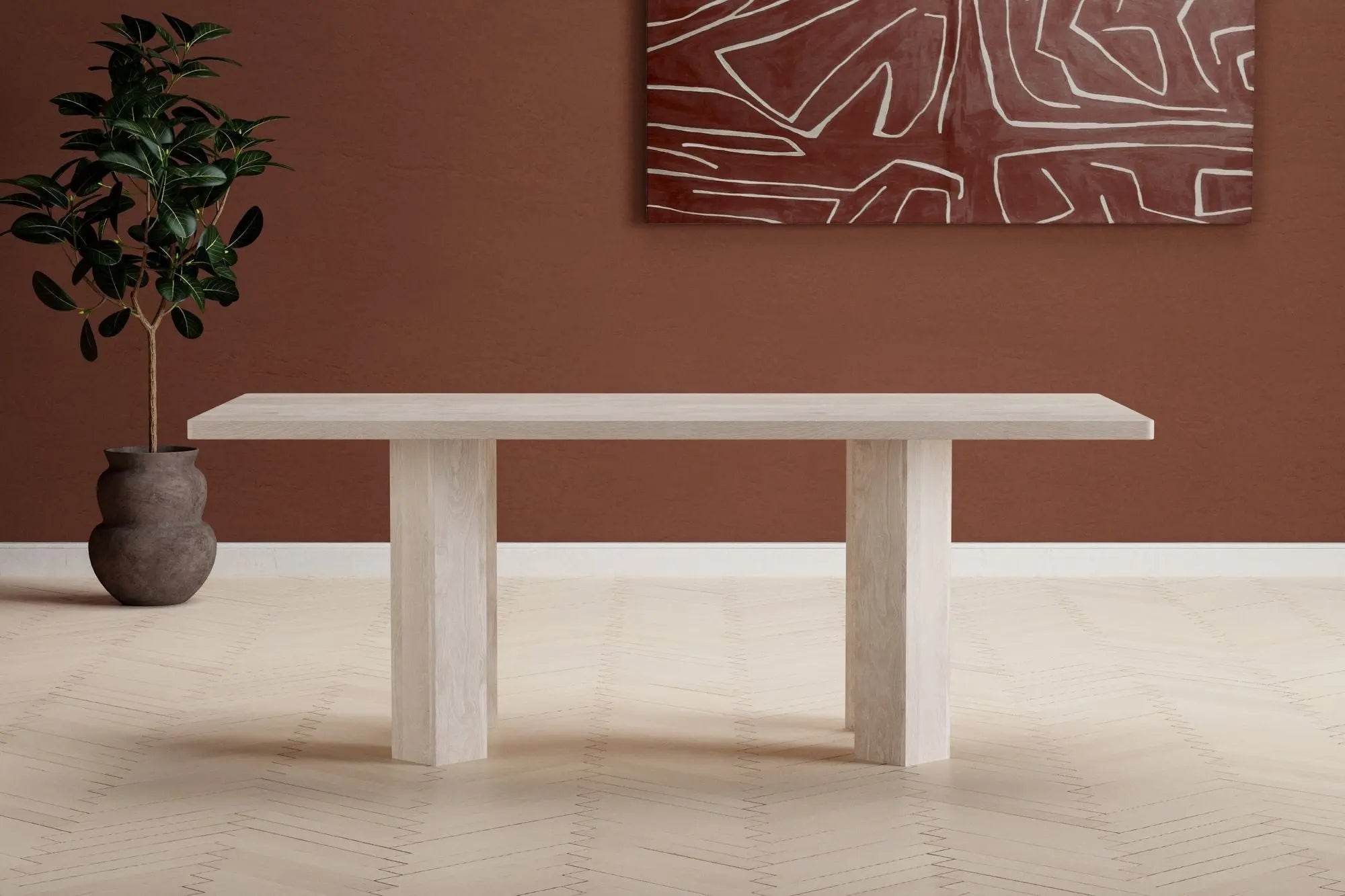 Lillehammer Dining Table - Nature / Nature MDF w 3d-paper Loome