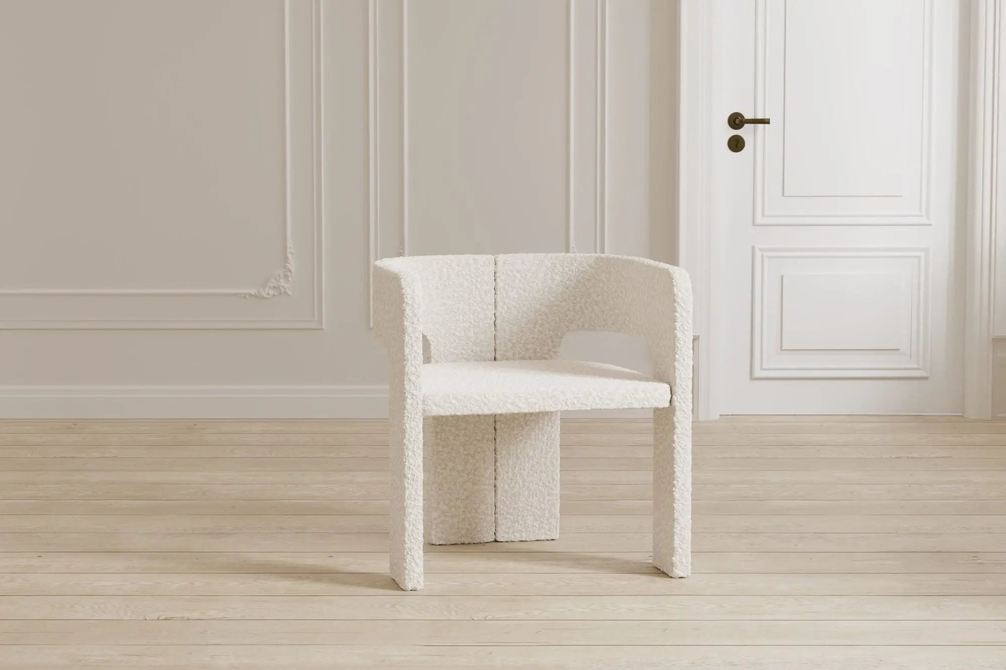Kristin Dining Chair - 2-pack - White Boucle Loome