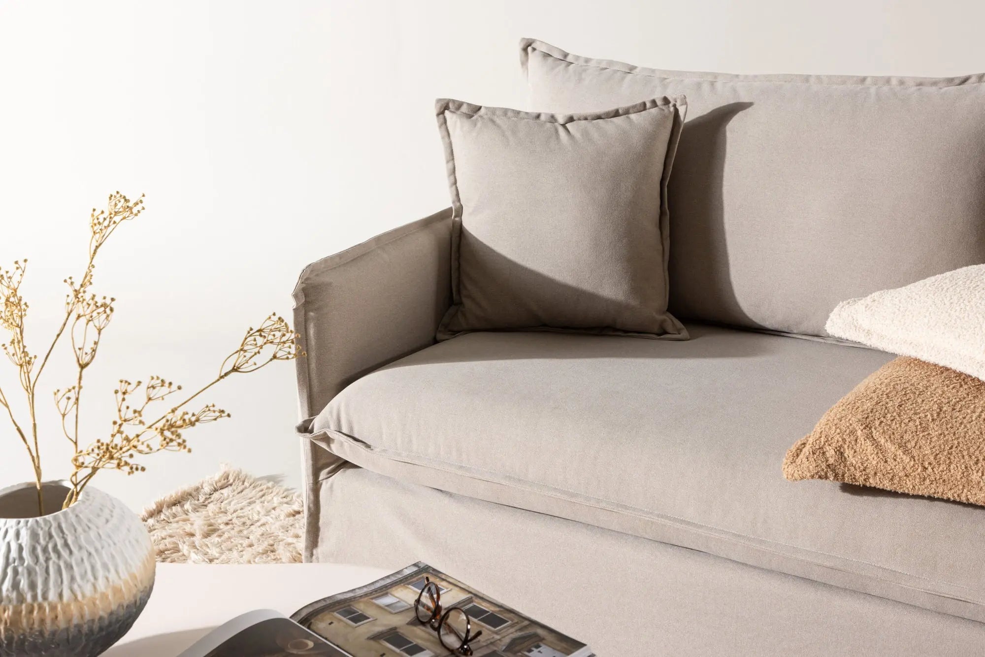 Canapé 3 places Nova - 200 x 94 - Polyester Lin