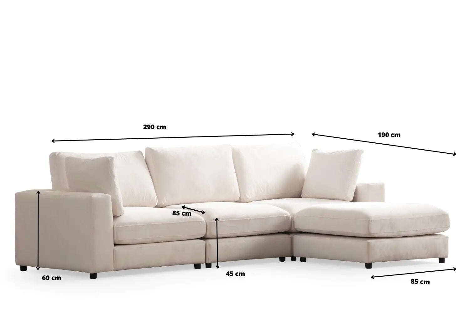 Canapé modulable Lunaris - 3+1 Pouf