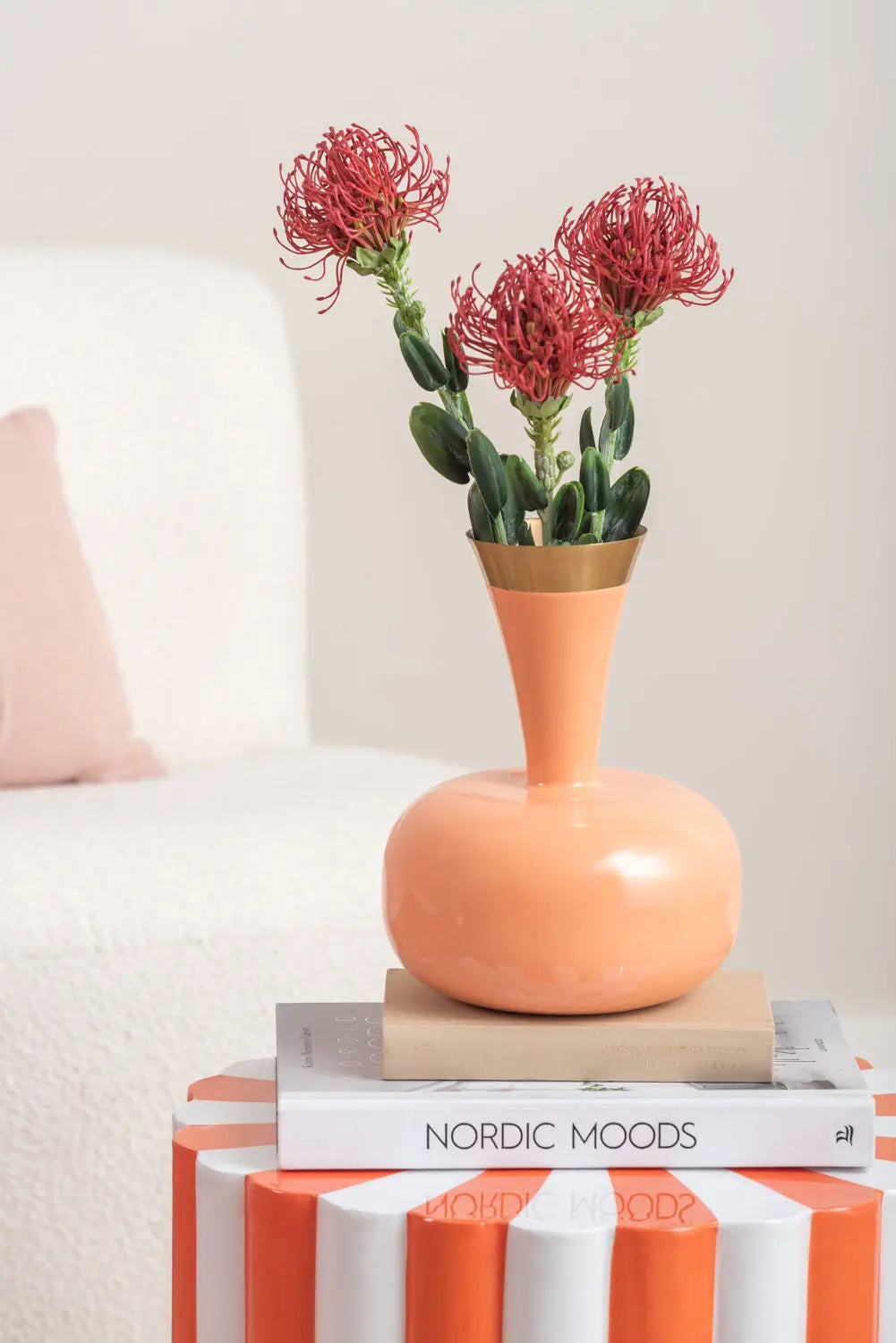 Vase Yara enamel peach orange