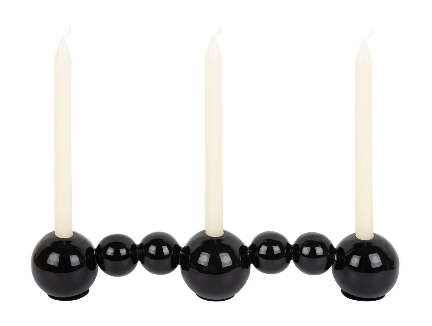 Candle holder Bubbles straight enamel black