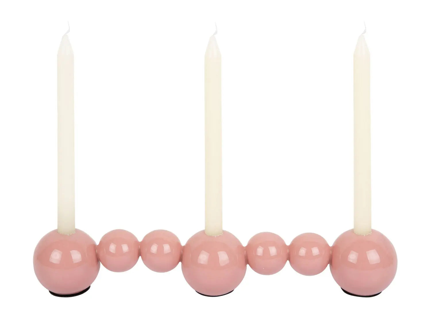 Candle holder Bubbles straight enamel flamingo pink