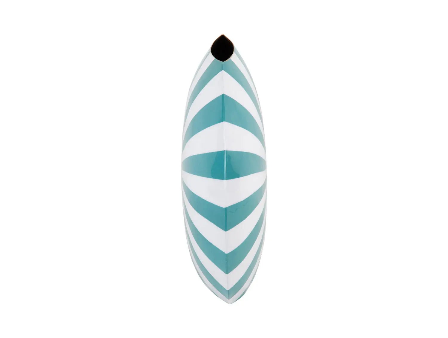 Vase Candy Swirl large enamel turquoise blue & white