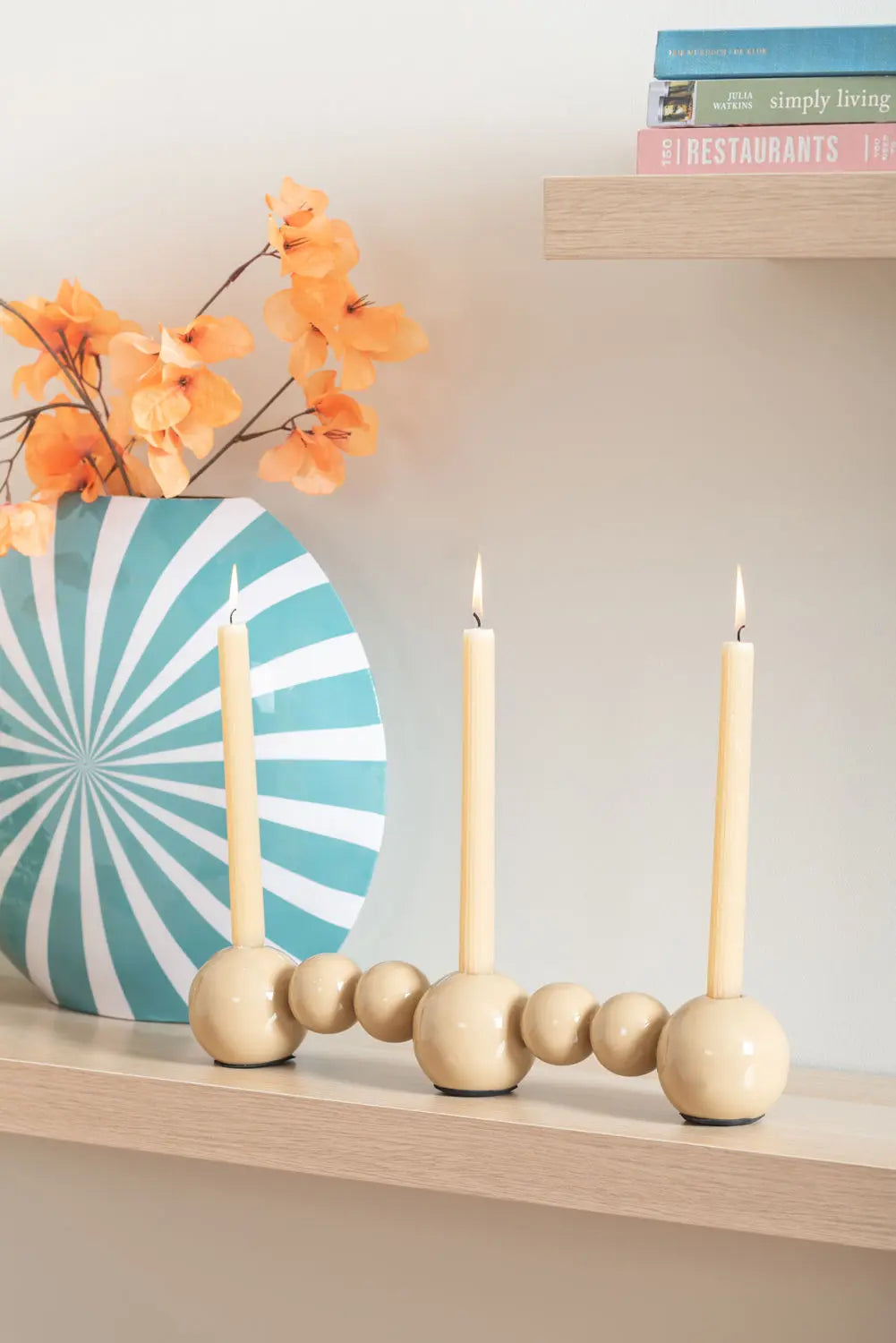 Vase Candy Swirl large enamel turquoise blue & white