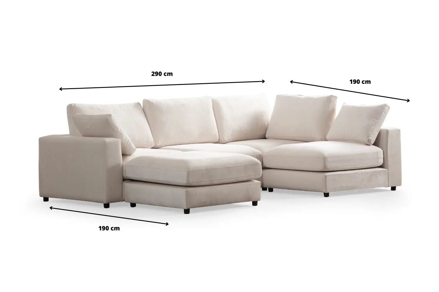 Canapé modulable Lunaris - 4+1 pouf