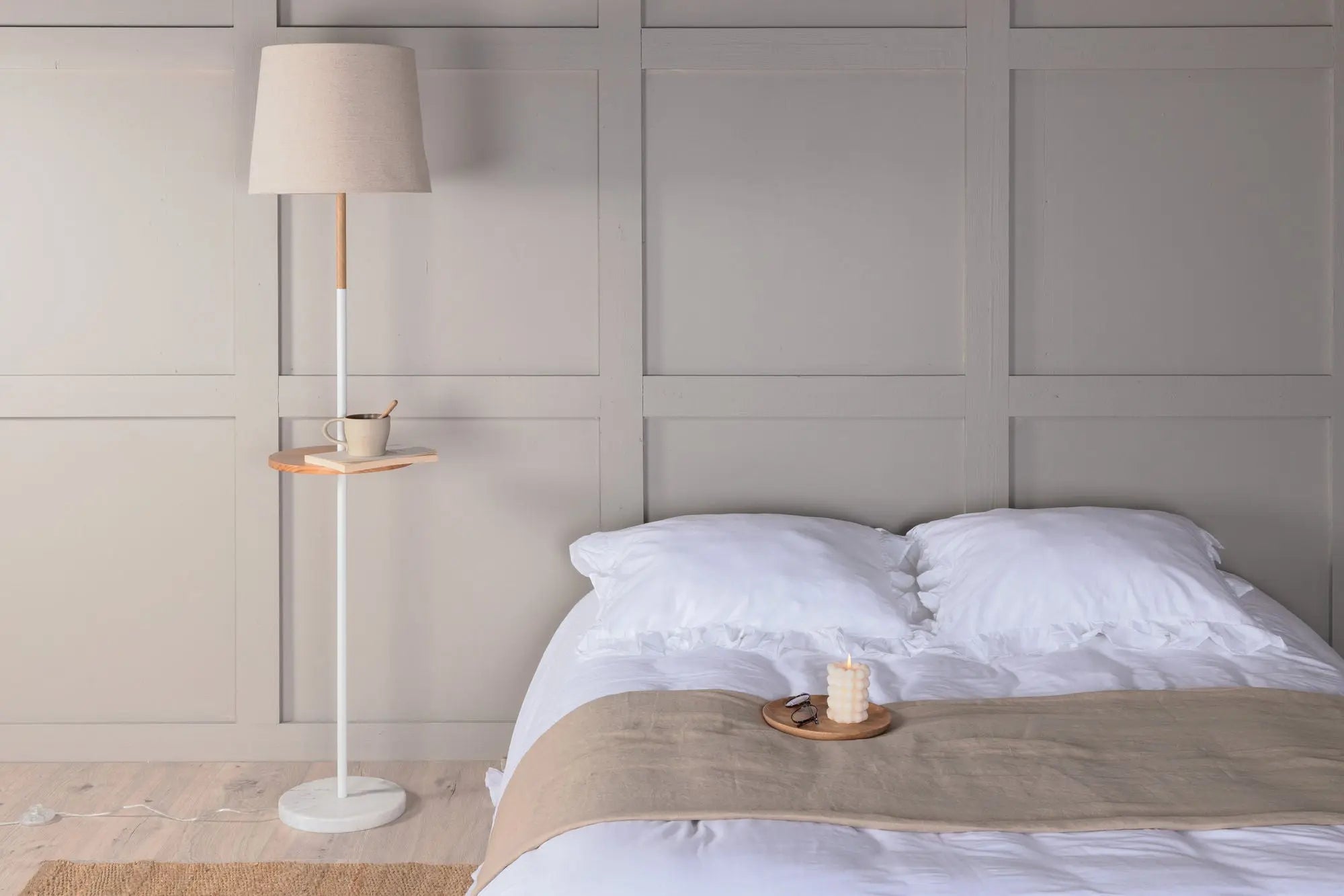 Lampadaire Hattman - 165x36x36 - Polyester Lin
