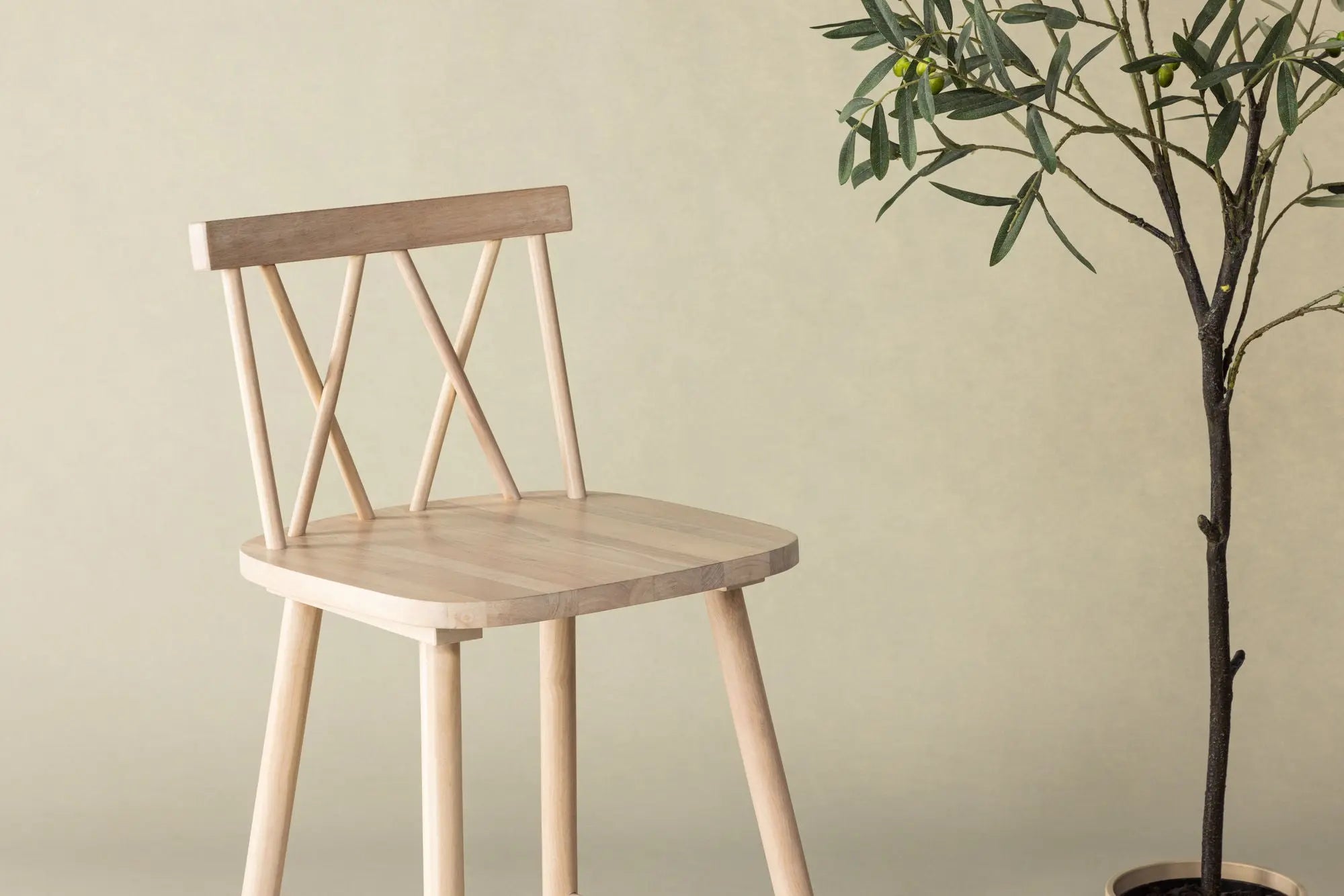 Lot de 2 tabourets de bar Mollöström - 44 x 43 x 90 - Hévéas