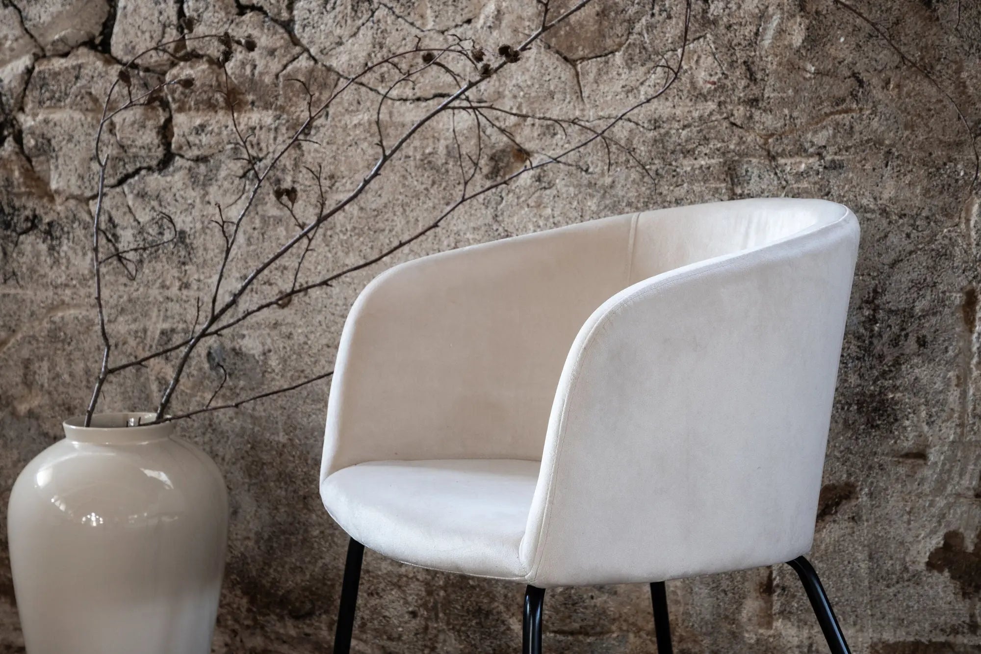 Chaise Berit - 55 x 78 x 55 - Polyester Velvet