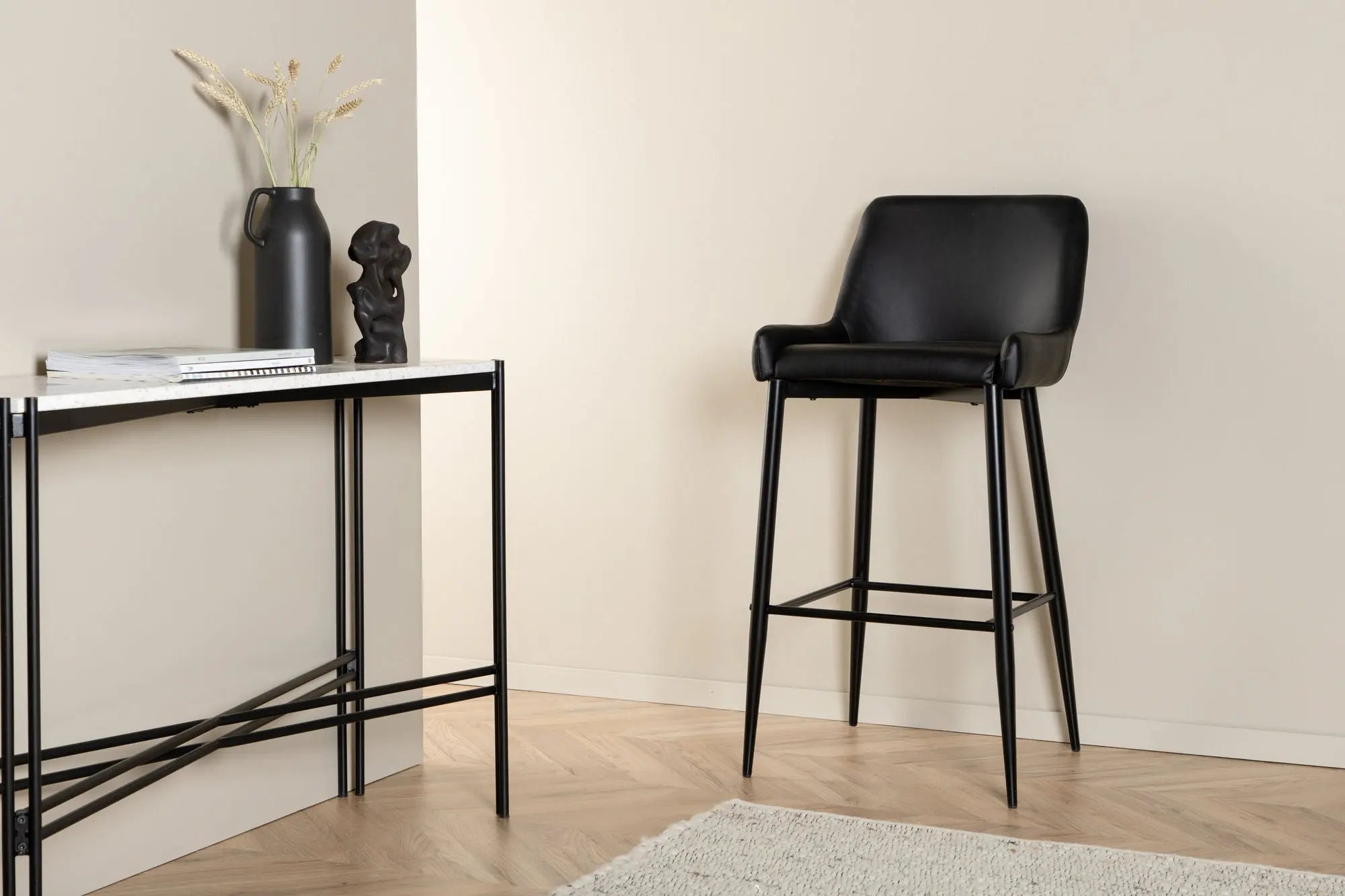Lot de 2 tabourets de bar Plaza - 57 x 48 x 105 - PU
