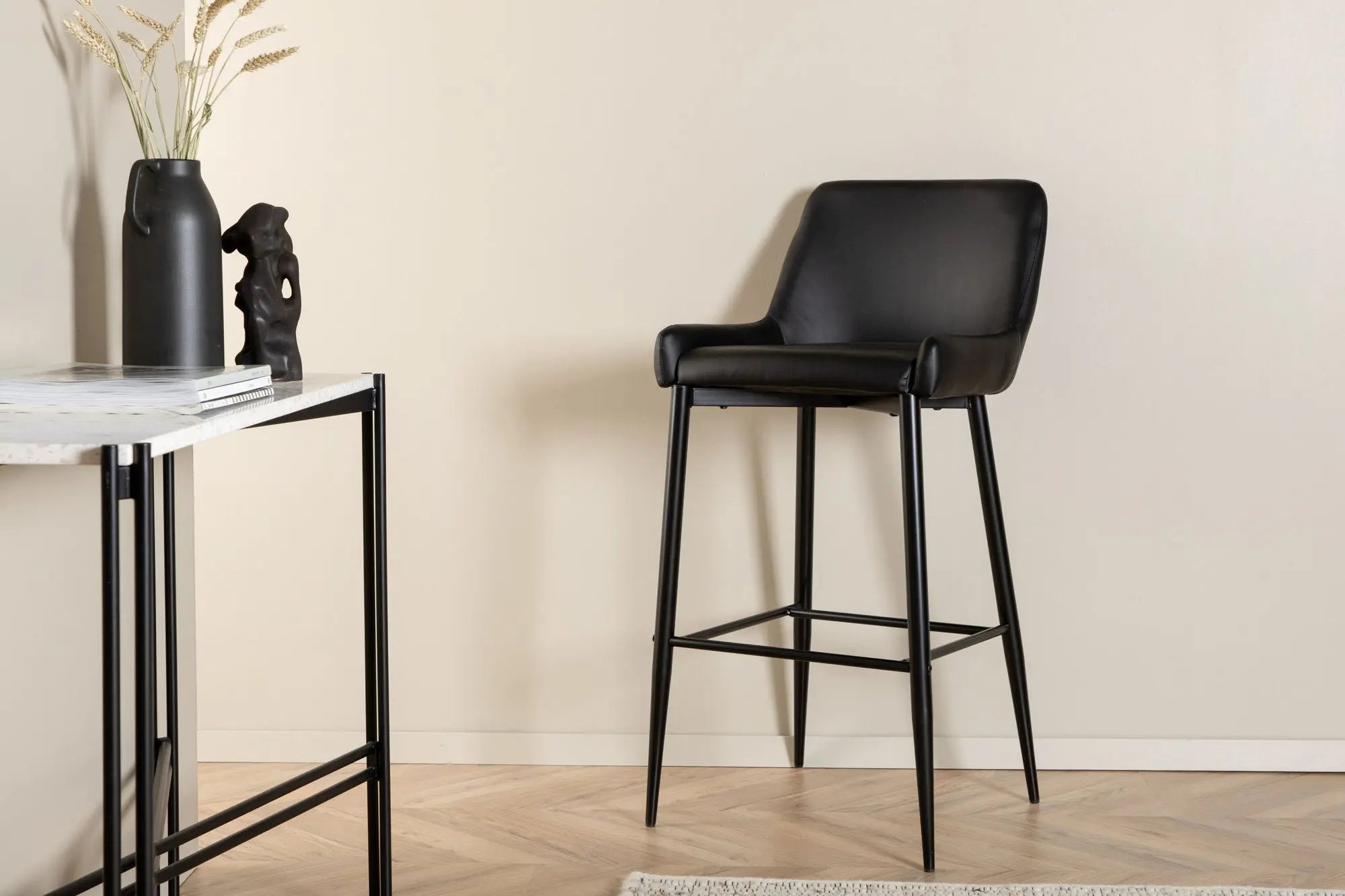Lot de 2 tabourets de bar Plaza - 57 x 48 x 105 - PU