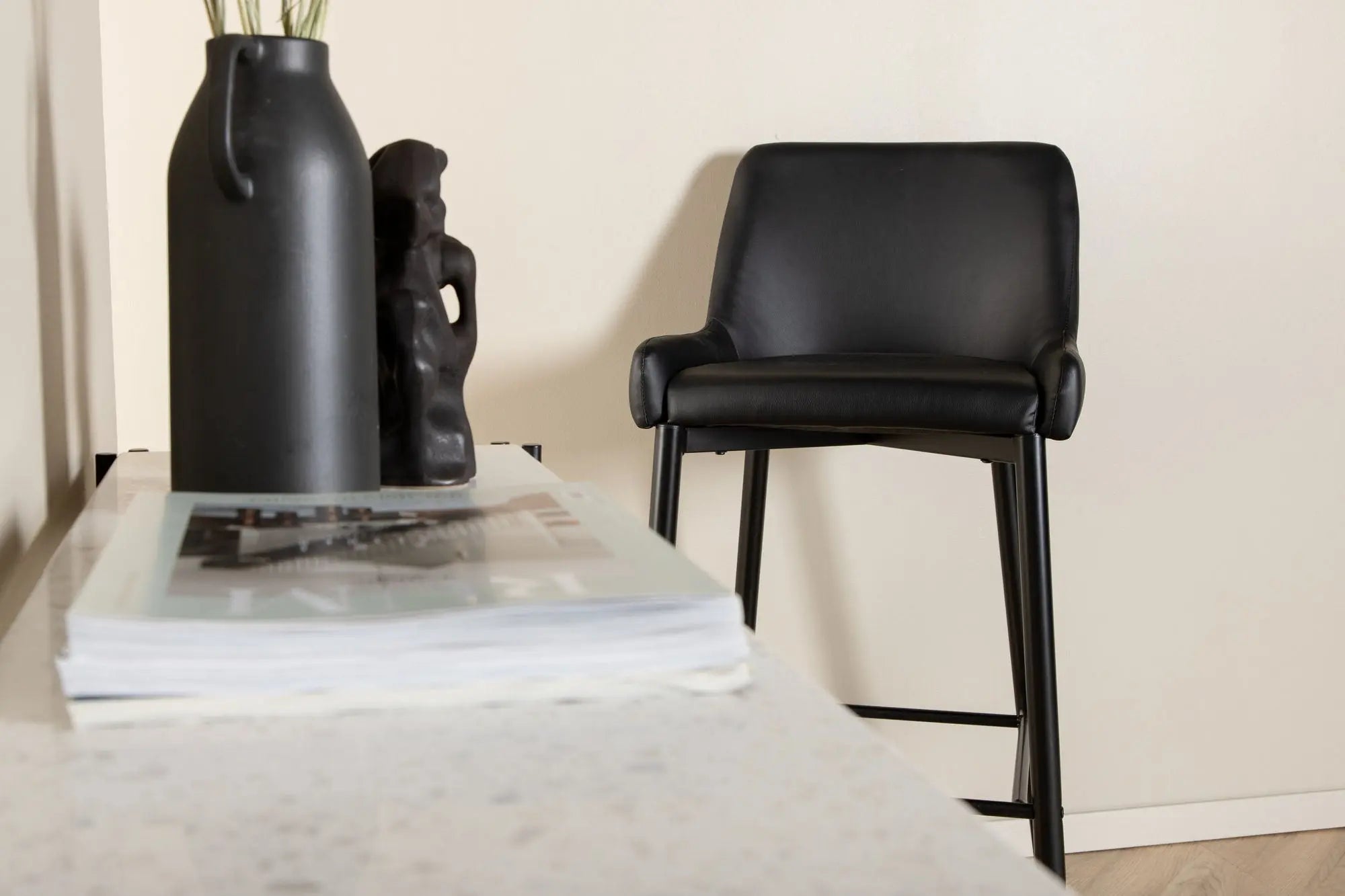 Lot de 2 tabourets de bar Plaza - 57 x 48 x 105 - PU