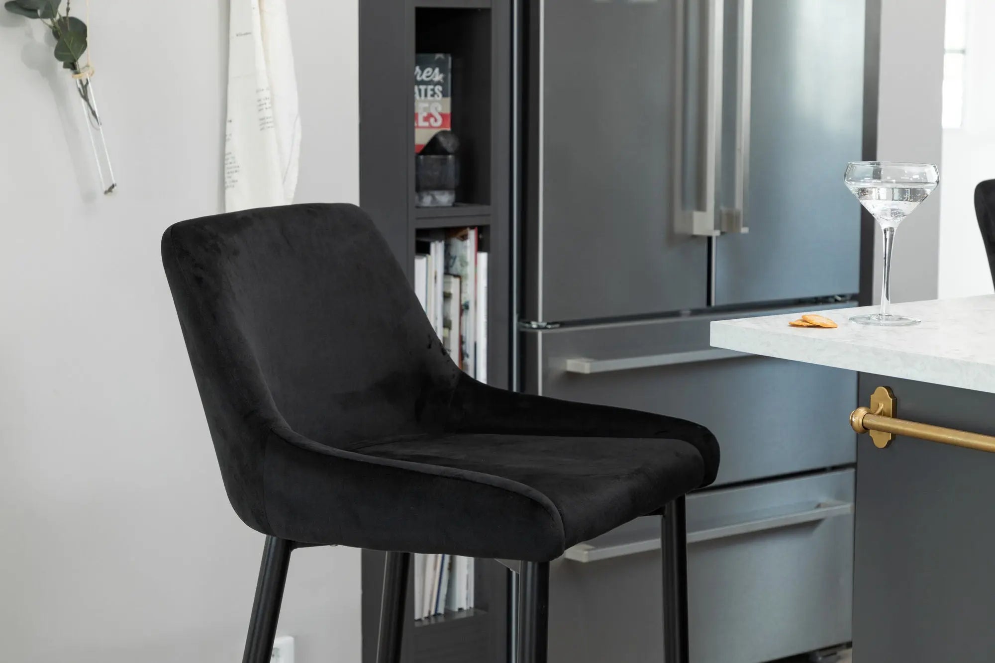 Lot de 2 tabourets de bar Plaza - 57 x 48 x 105 - Polyester