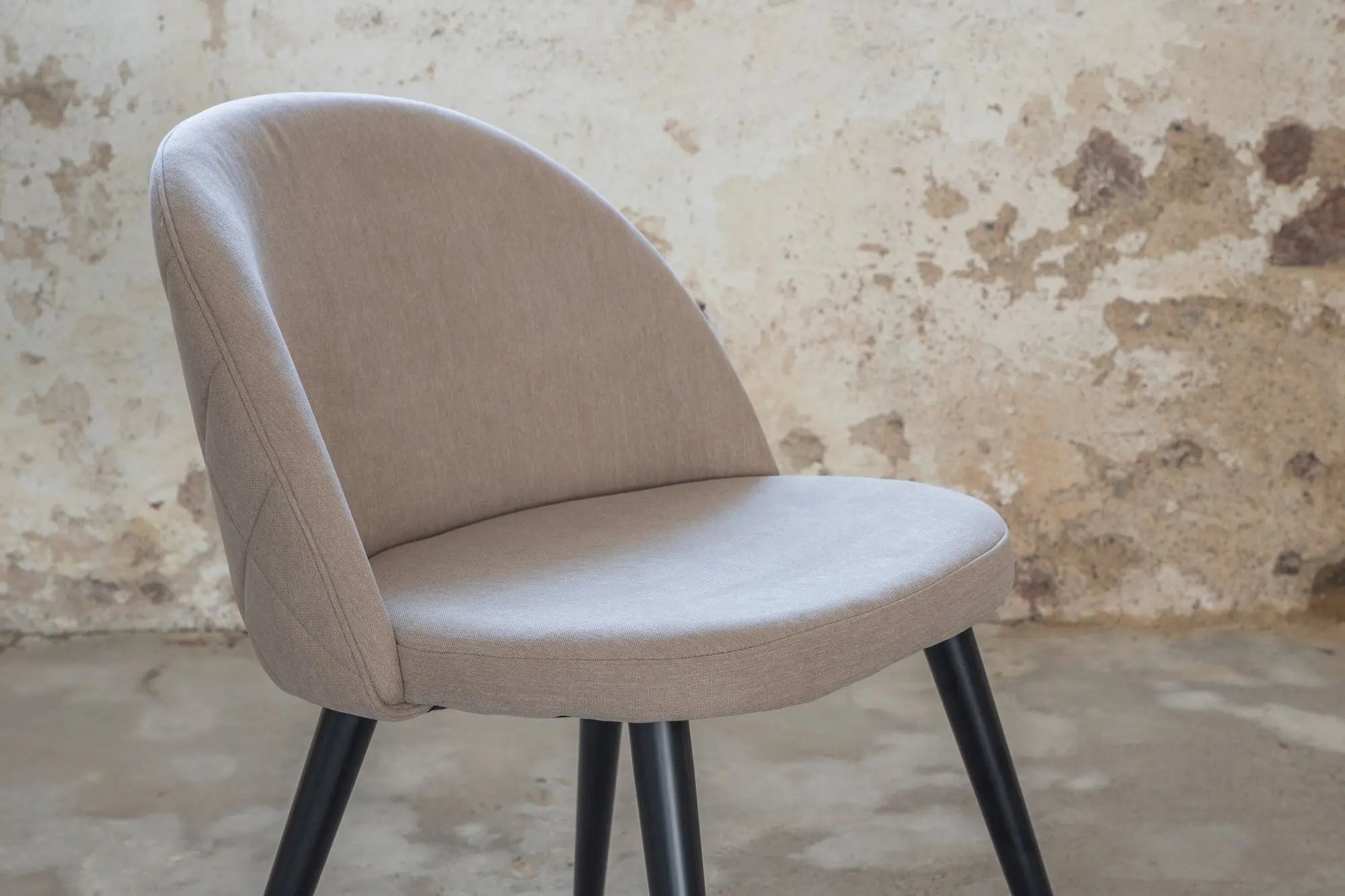 Lot de 2 chaises de salle à manger Velvet - 57 x 76,5 x 50 - Polyester Lin
