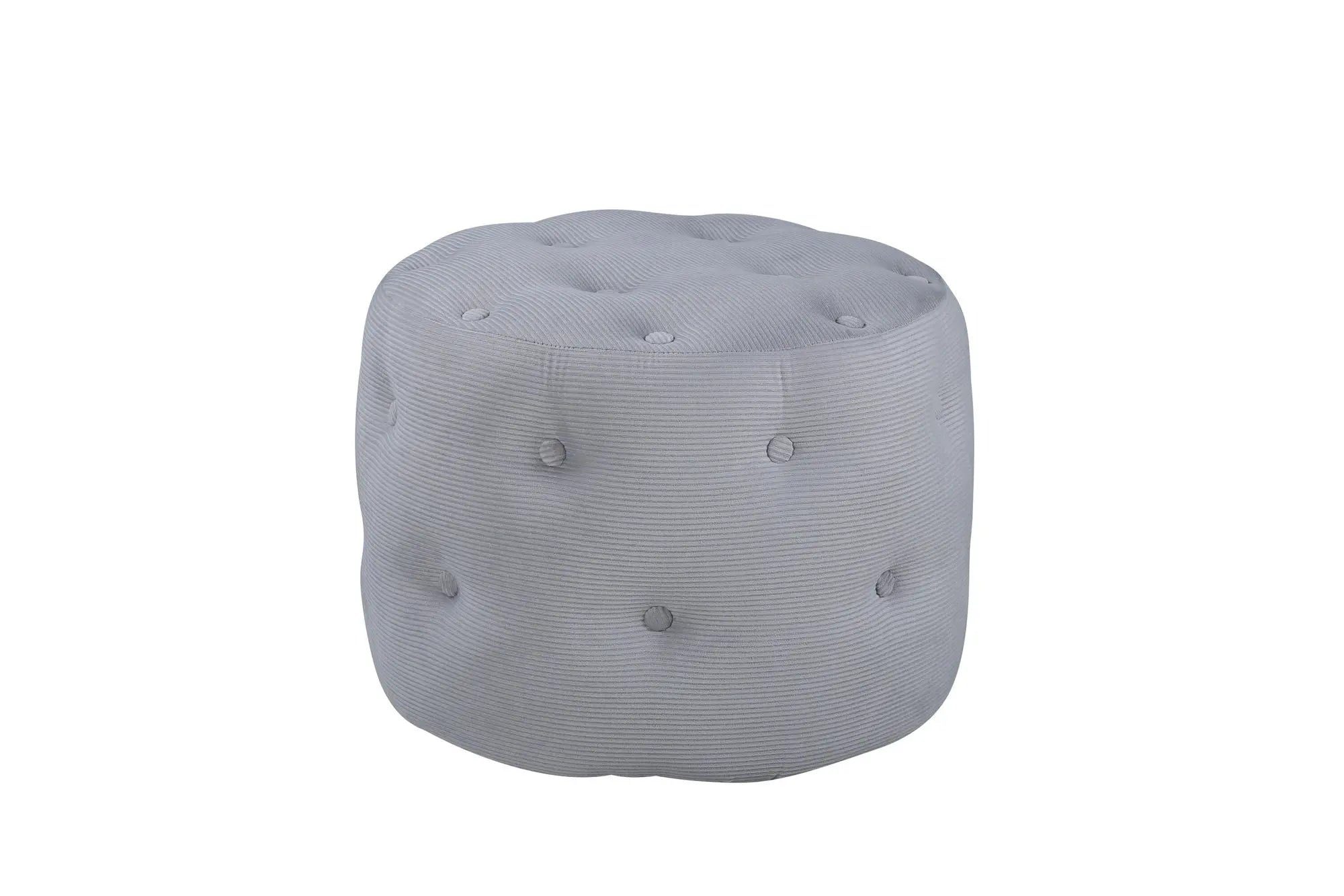 Pouf Benjamin - ø55 - Polyester velours côtelé
