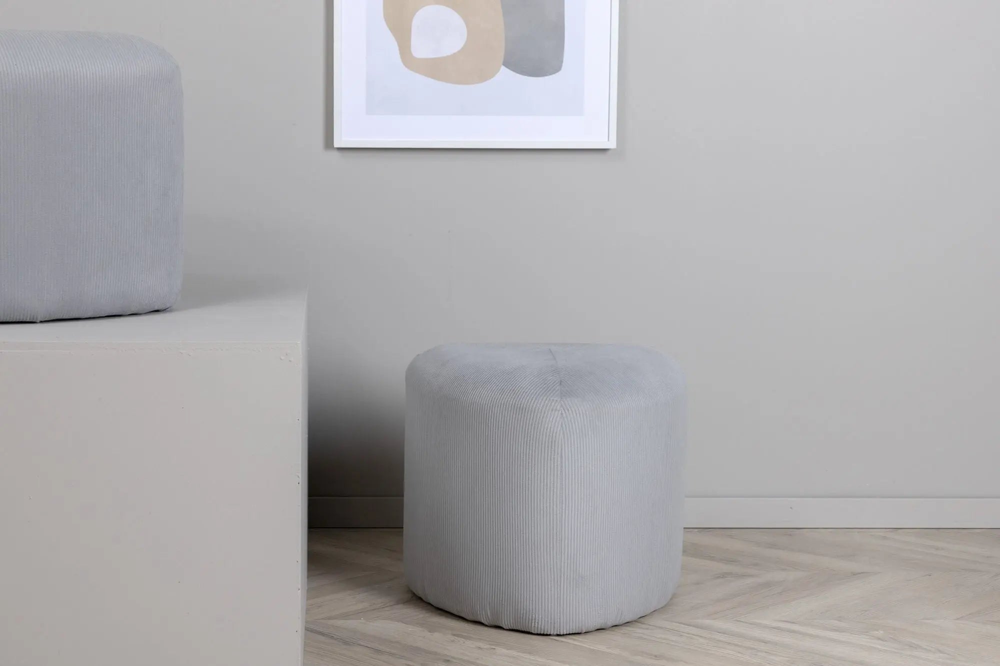 Pouf Peg - ø46 - Polyester velours côtelé