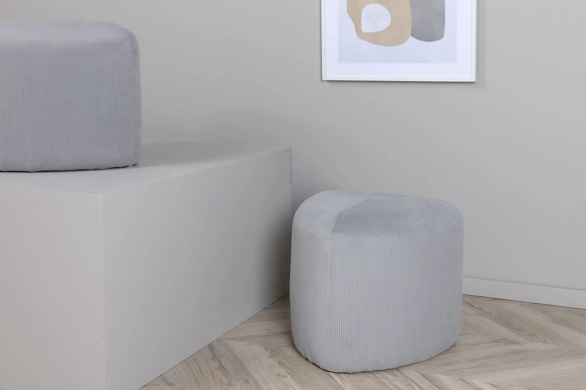 Pouf Peg - ø46 - Polyester velours côtelé