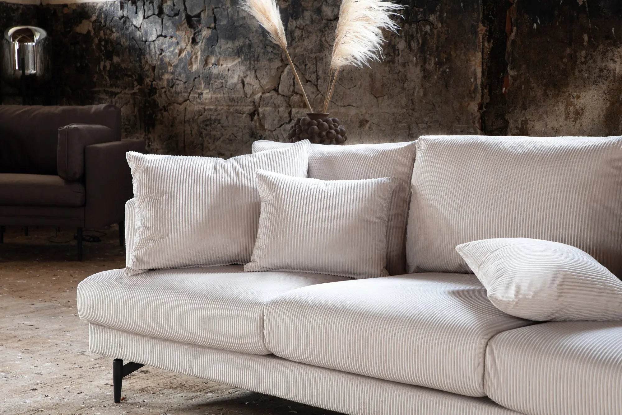 Canapé Sofia - 260 x 86 - Polyester velours côtelé