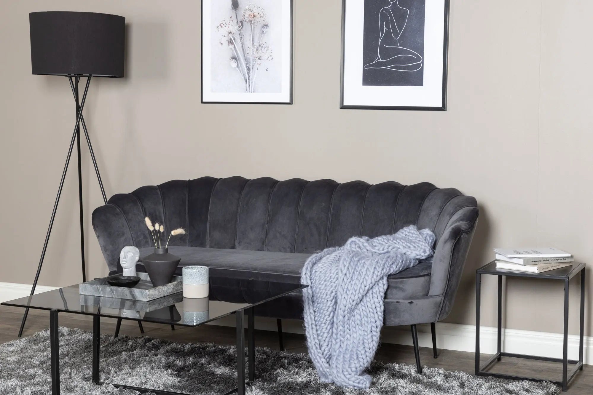 Canapé 3 places Calais - 180 x 78 - Polyester Velvet