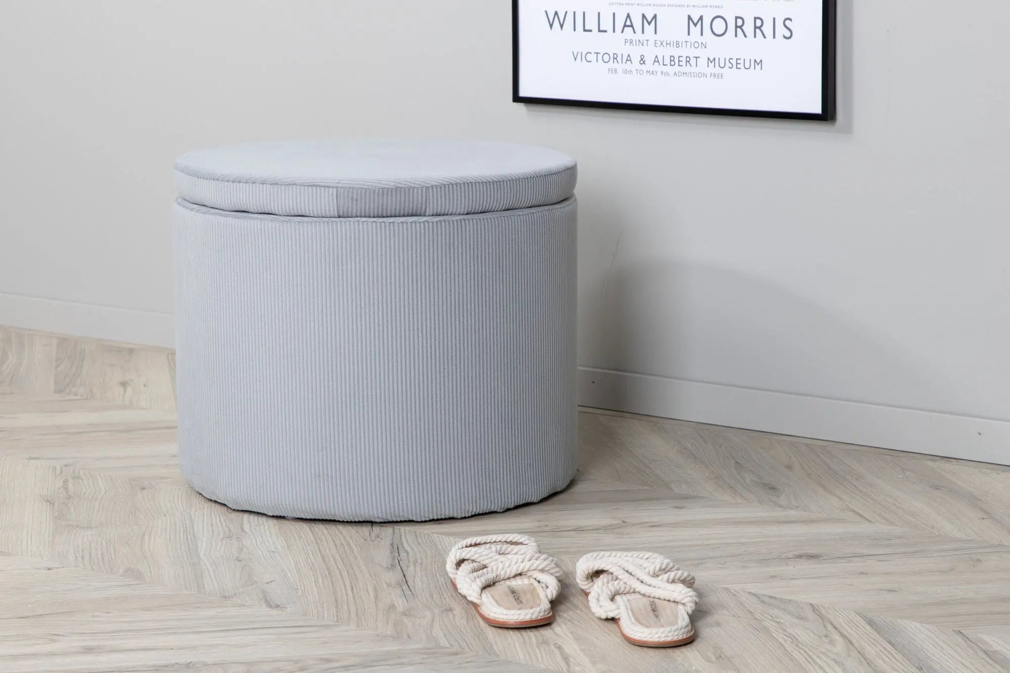 Pouf Dunken - ø51 - Polyester velours côtelé