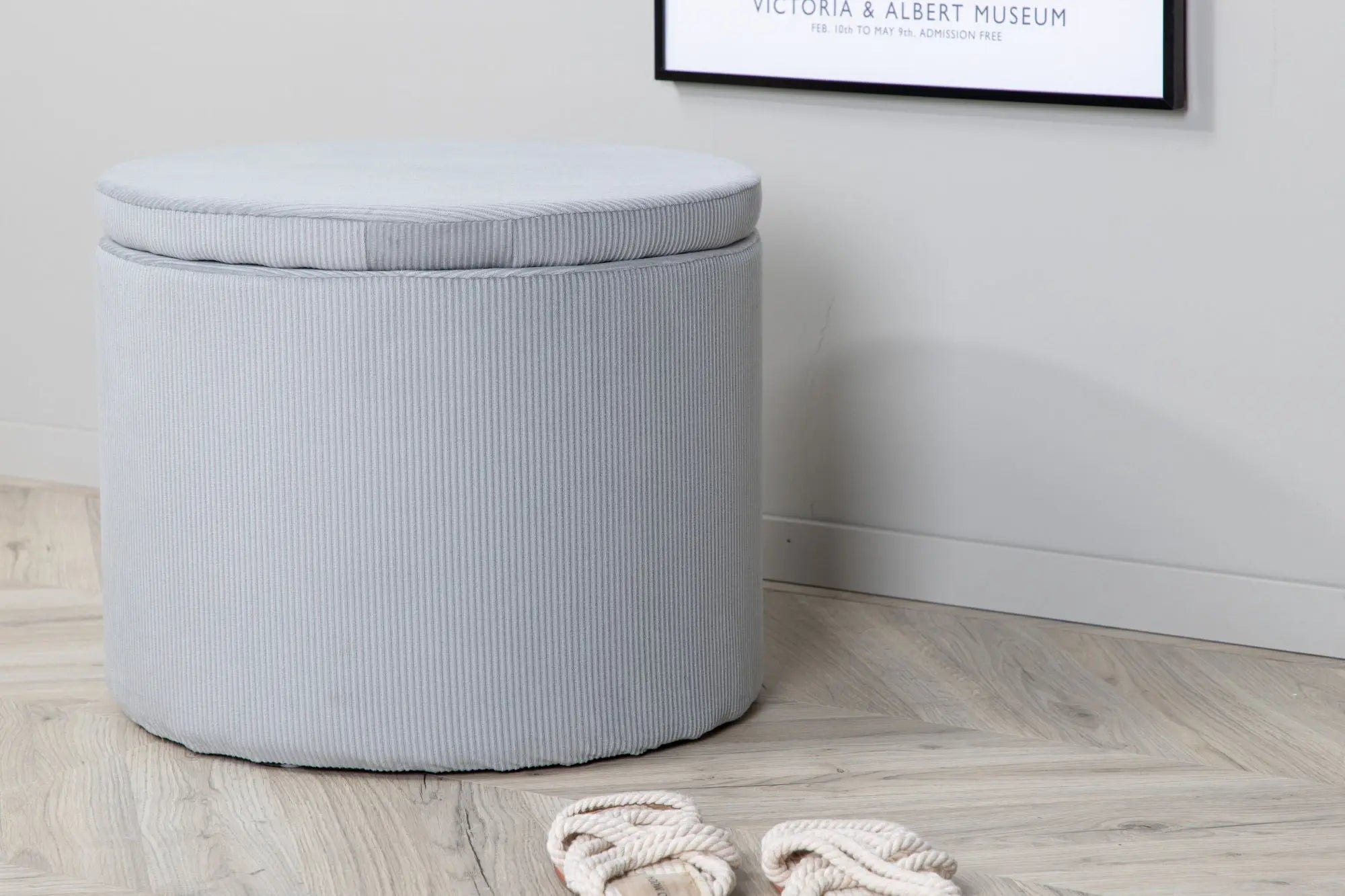 Pouf Dunken - ø51 - Polyester velours côtelé