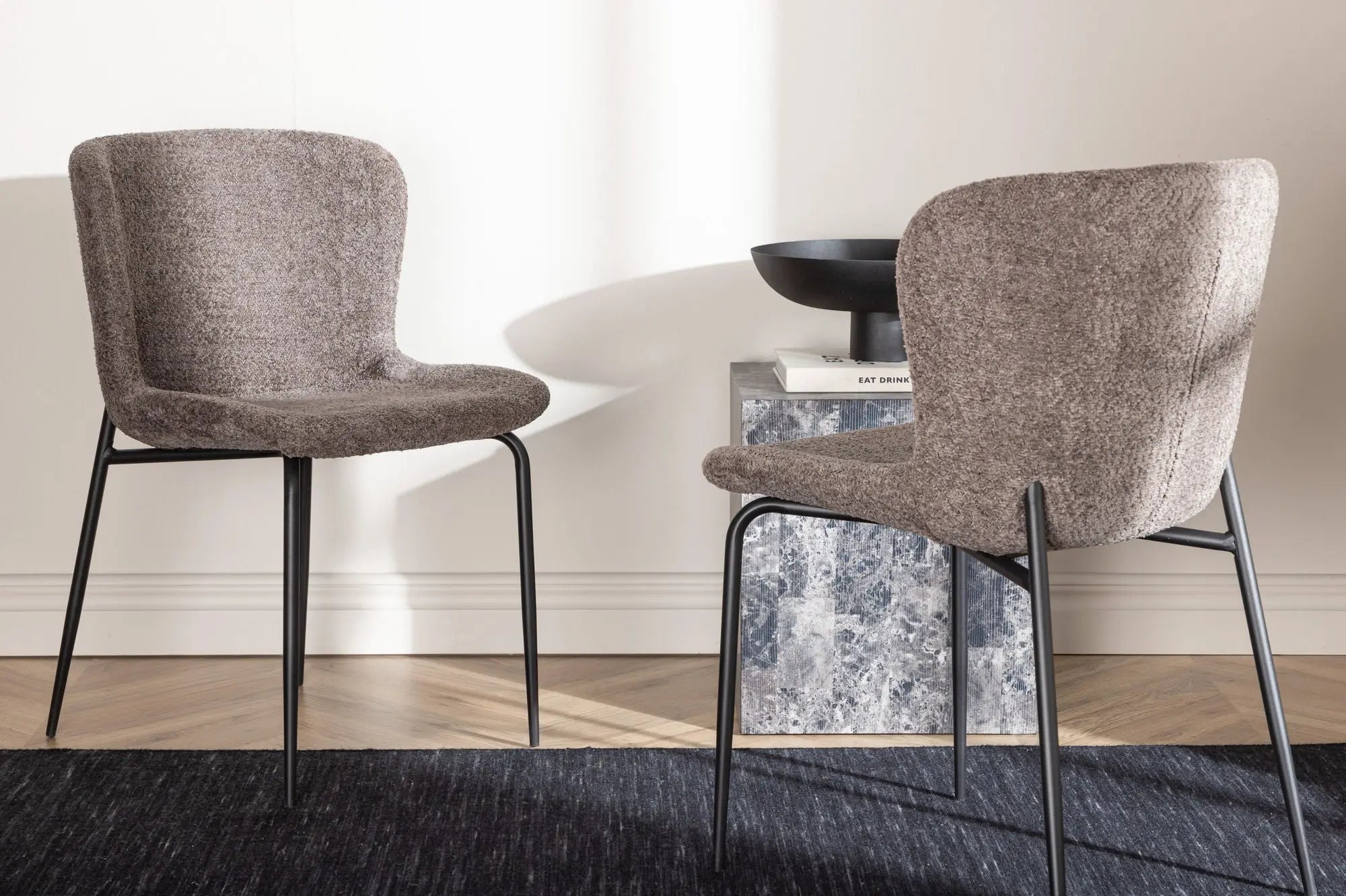 Lot de 2 chaises de salle à manger Modesto - 54 x 48 x 79,5 - Acier
