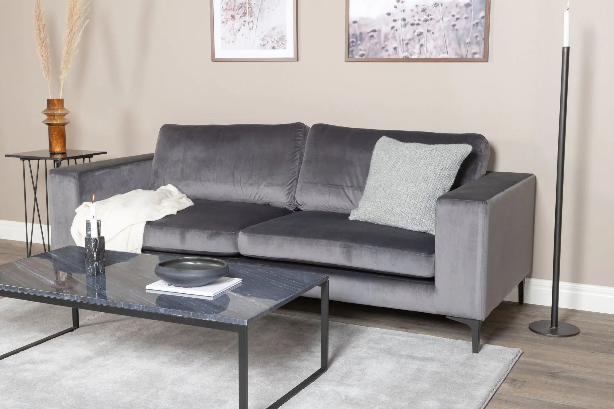 Canapé 3 places Bolero - 215 x 88 - Polyester Velvet