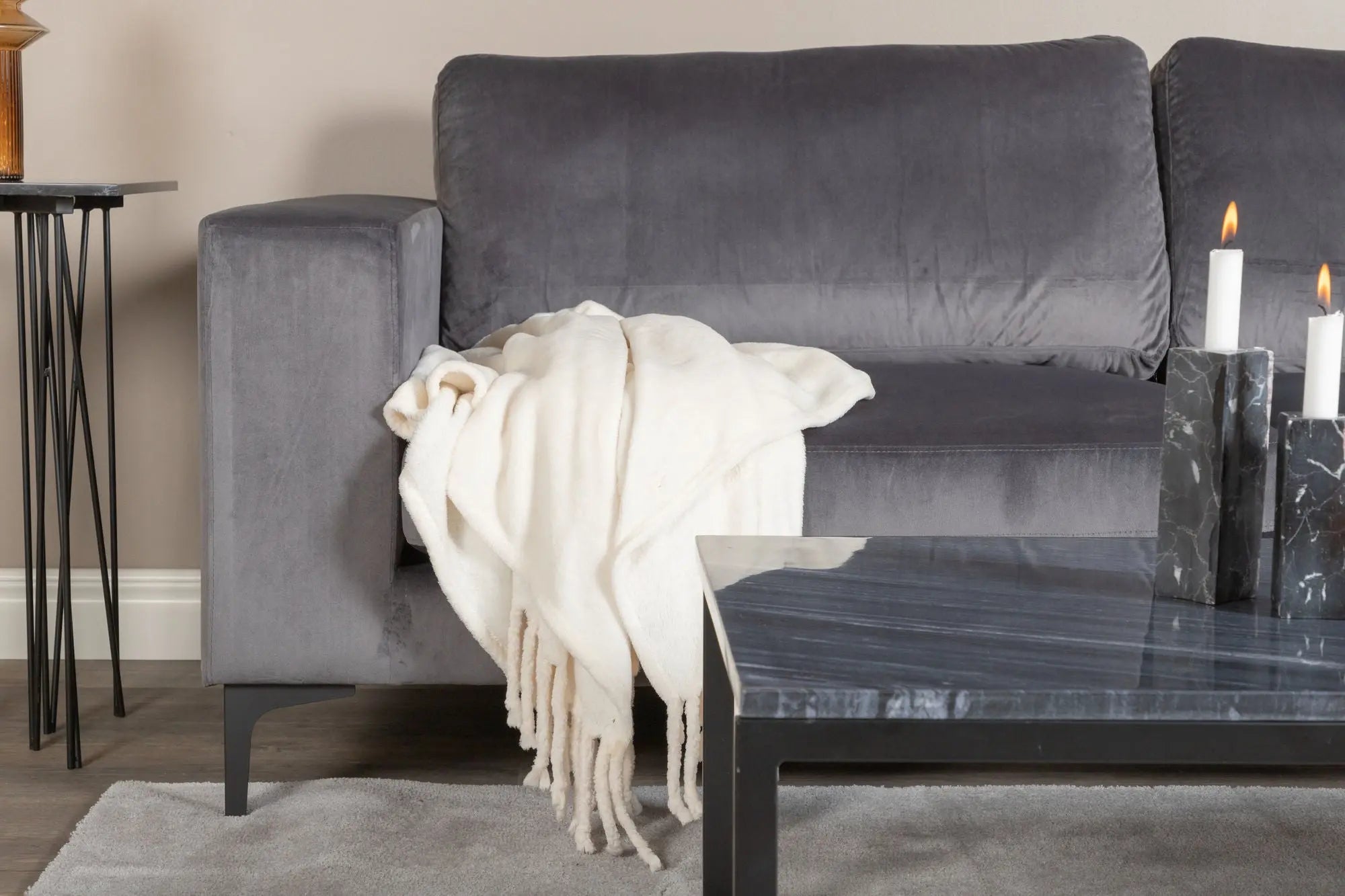 Canapé 3 places Bolero - 215 x 88 - Polyester Velvet