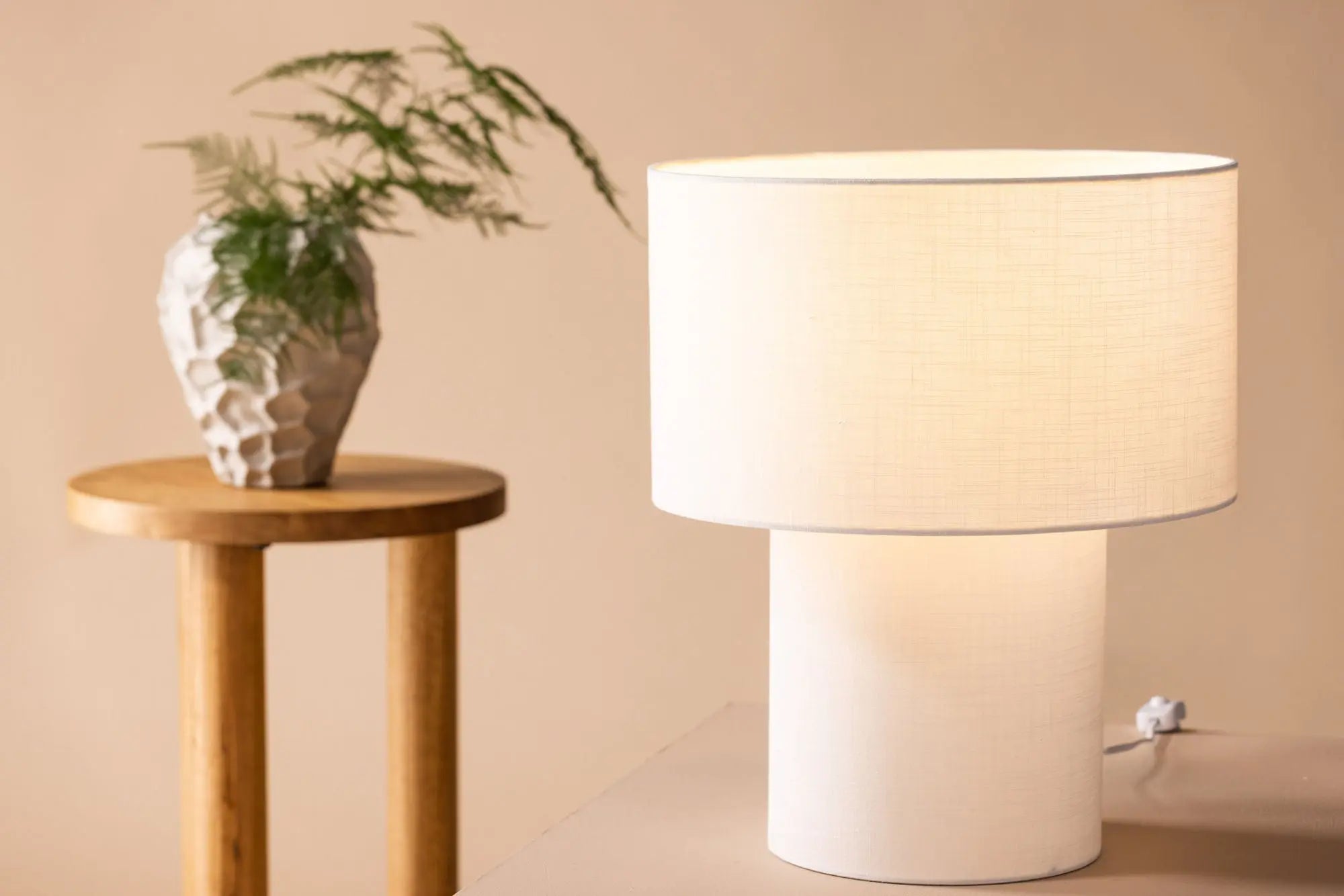 Lampe de table Globia - 40 x 35 x 35 - Polyester Lin