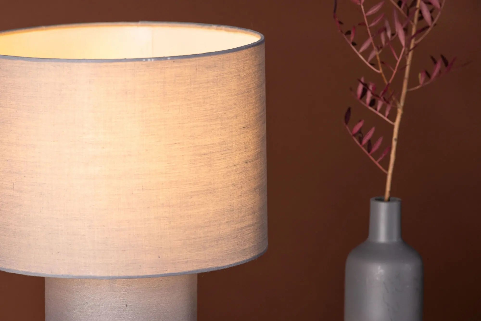 Lampe de table Etenio - 33 x 25 x 25 - Polyester Lin