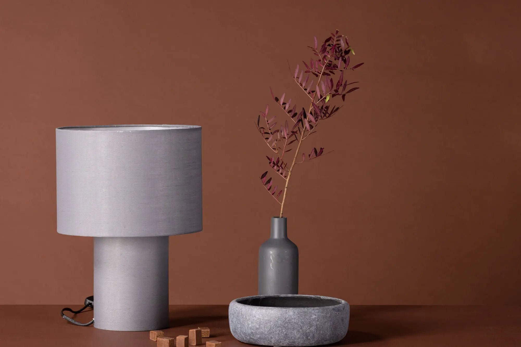 Lampe de table Etenio - 33 x 25 x 25 - Polyester Lin