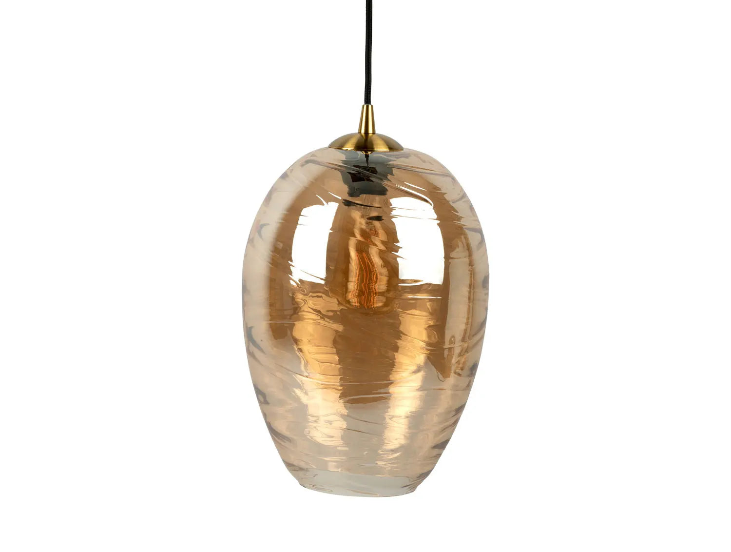 Pendant lamp Glamour Cone glass amber brown