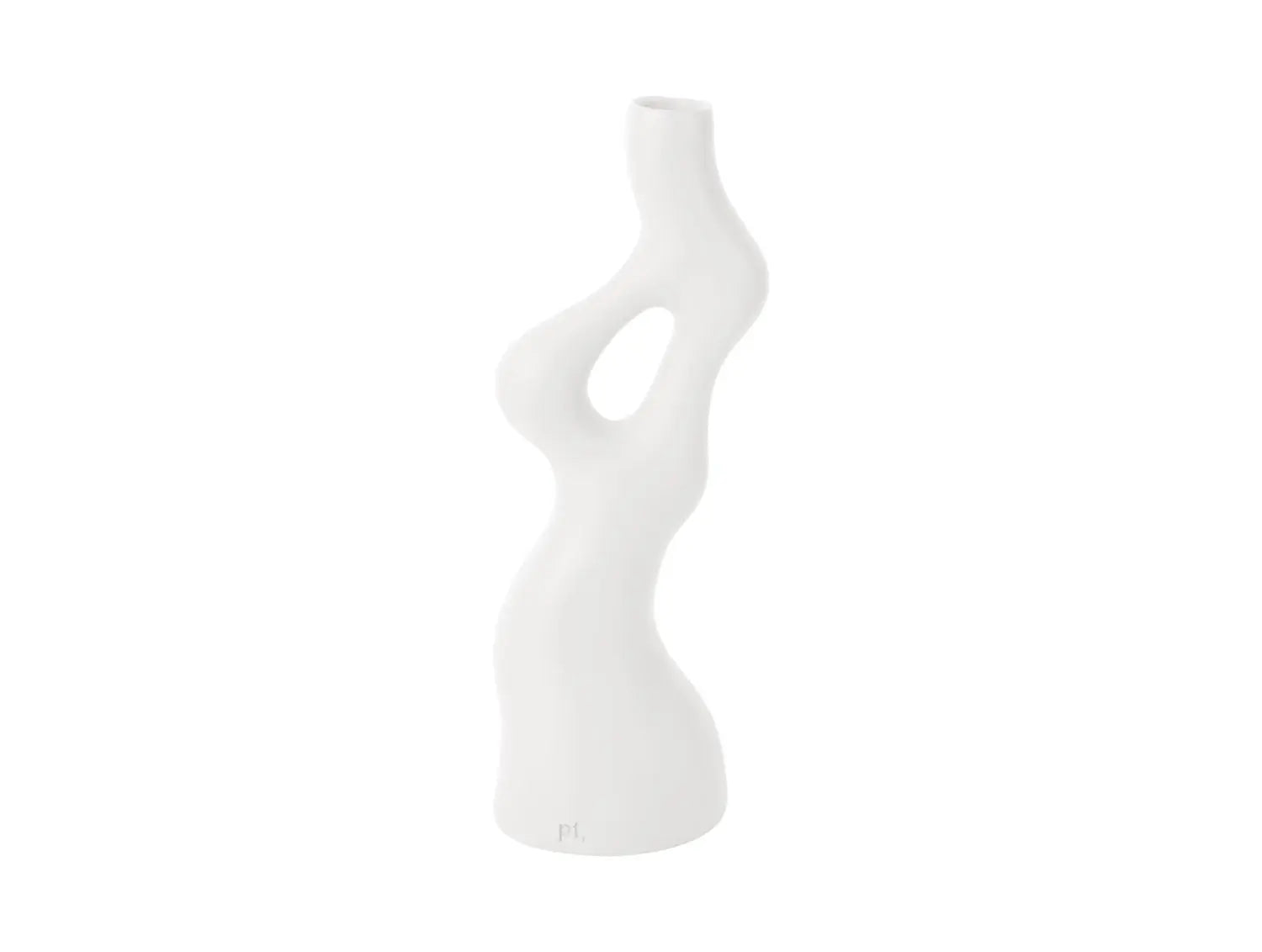 Vase Organic Swirls polyresin white