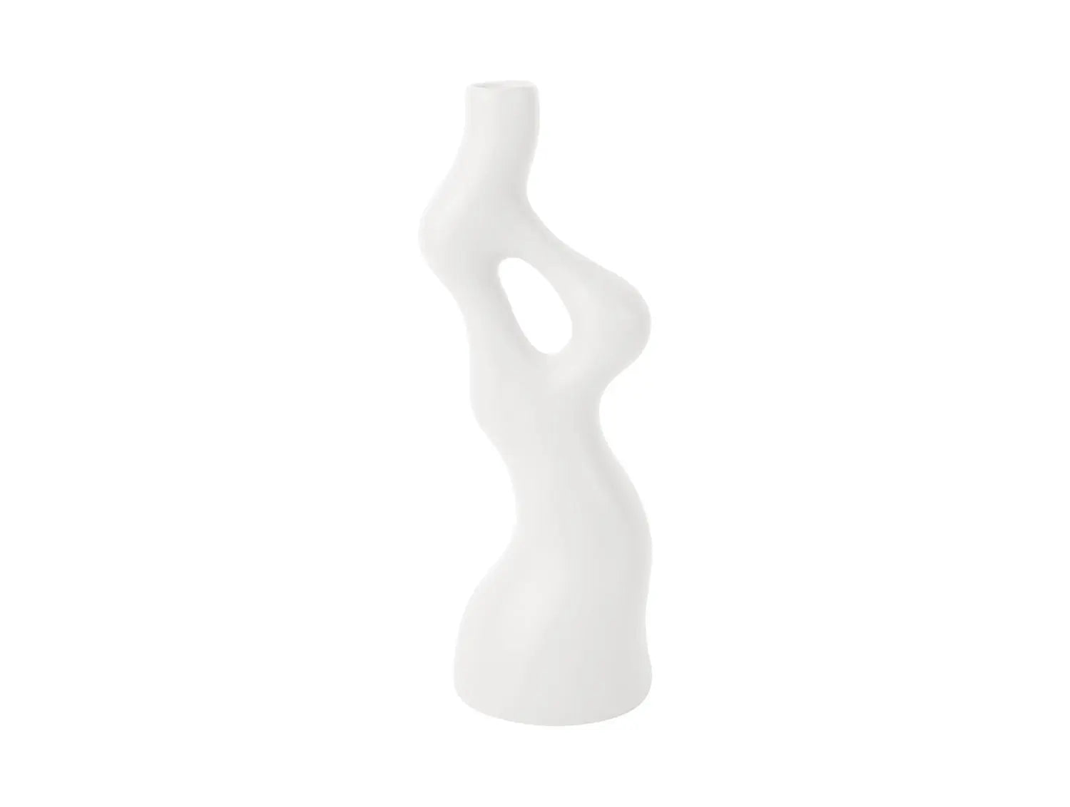 Vase Organic Swirls polyresin white