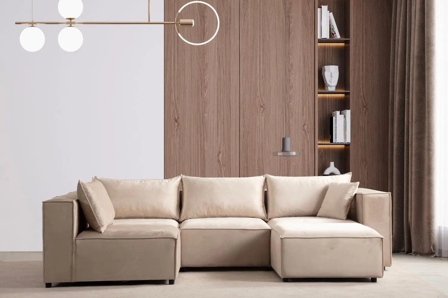 Canapé modulable Olympe - 4 et 1 pouf