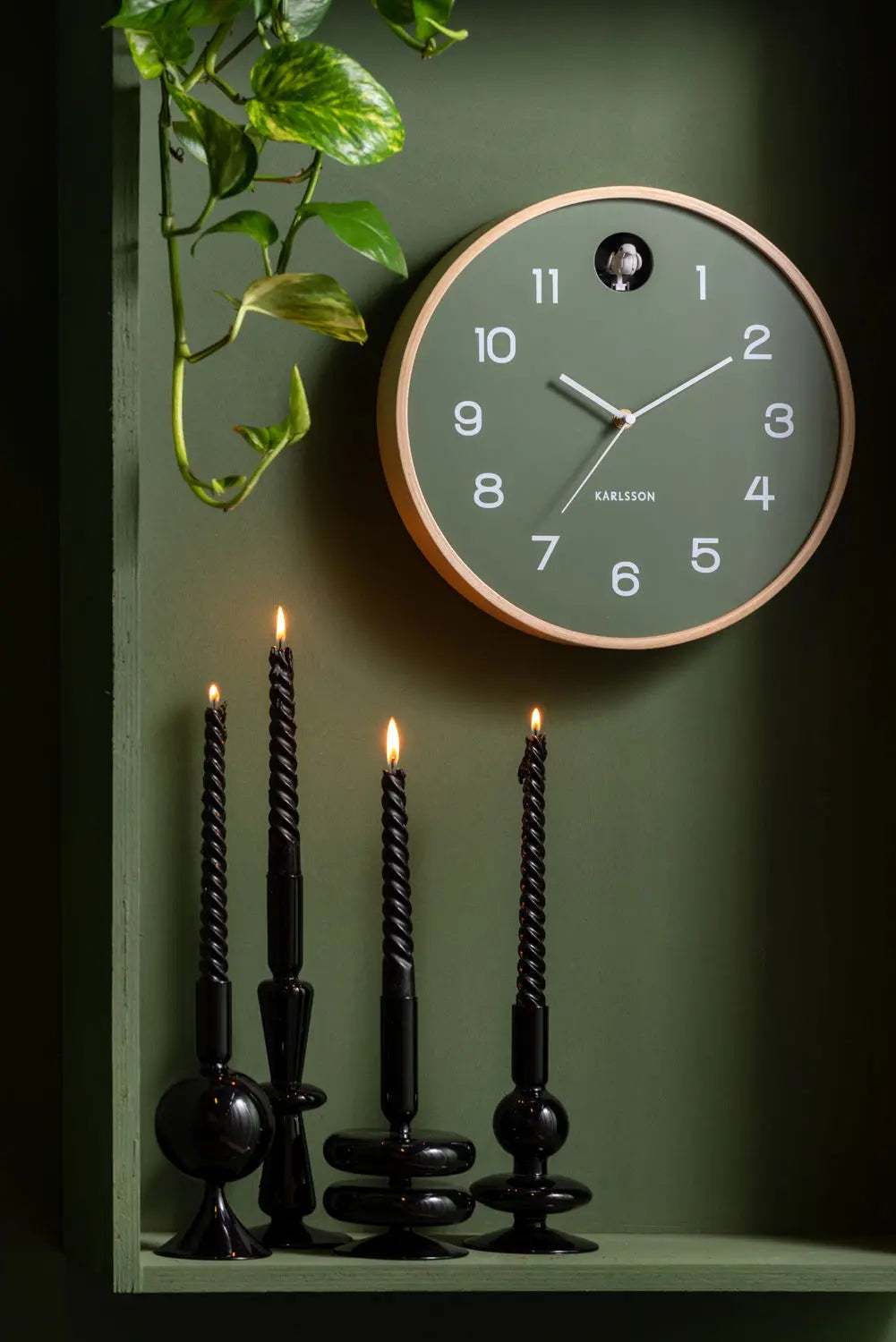 Candle holder Sparkle Double Ring glass black