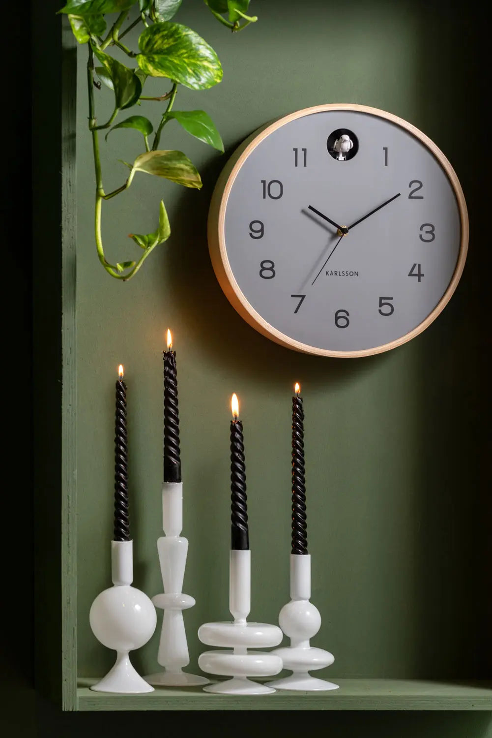 Candle holder Sparkle Double Ring glass white