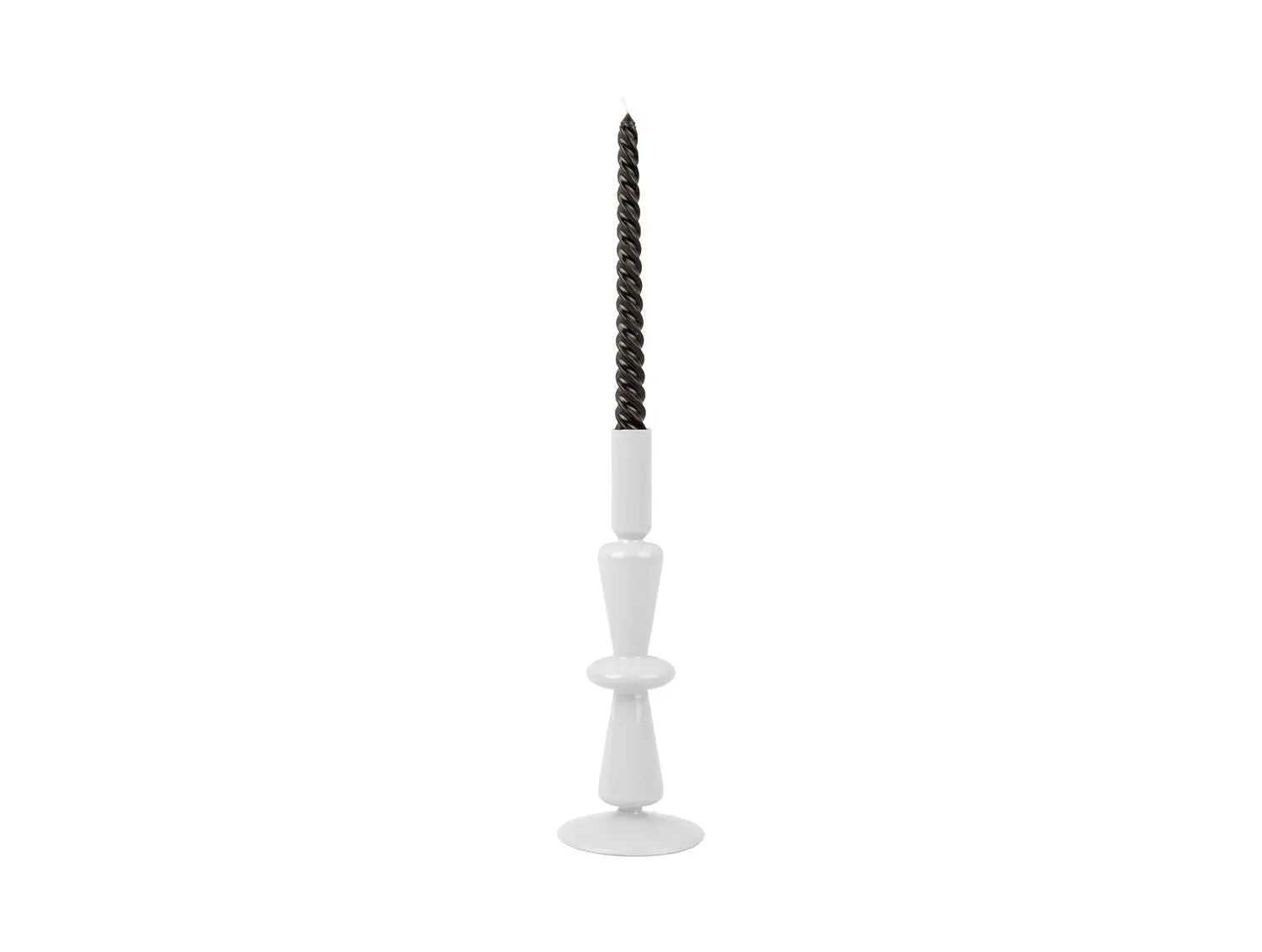 Candle holder Sparkle Tall glass white - H 25 cm x D 9