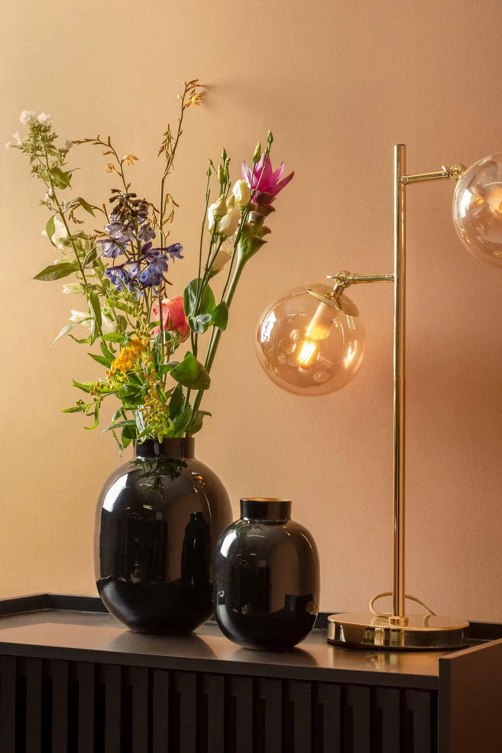 Vase Mila large iron enamel black