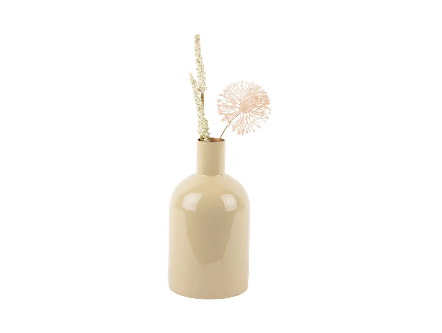 Vase Ivy bottle straight iron enamel latte brown