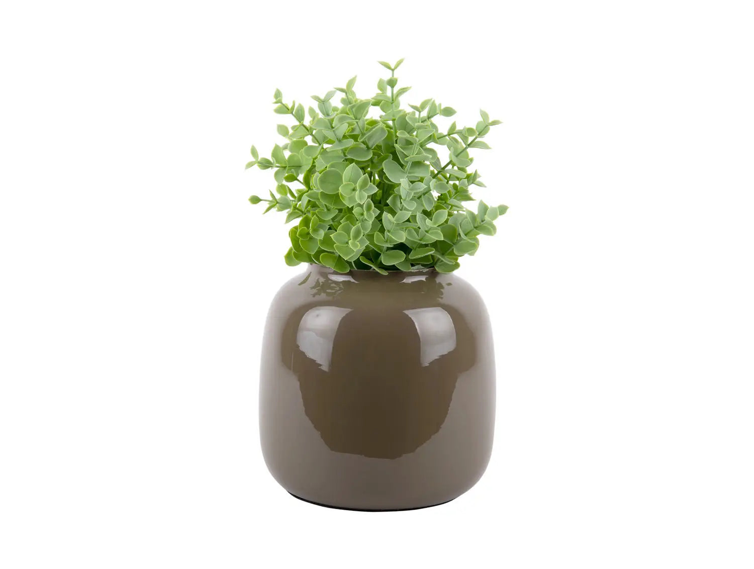 Vase Ivy medium iron enamel moss green - H 19 cm x D 17