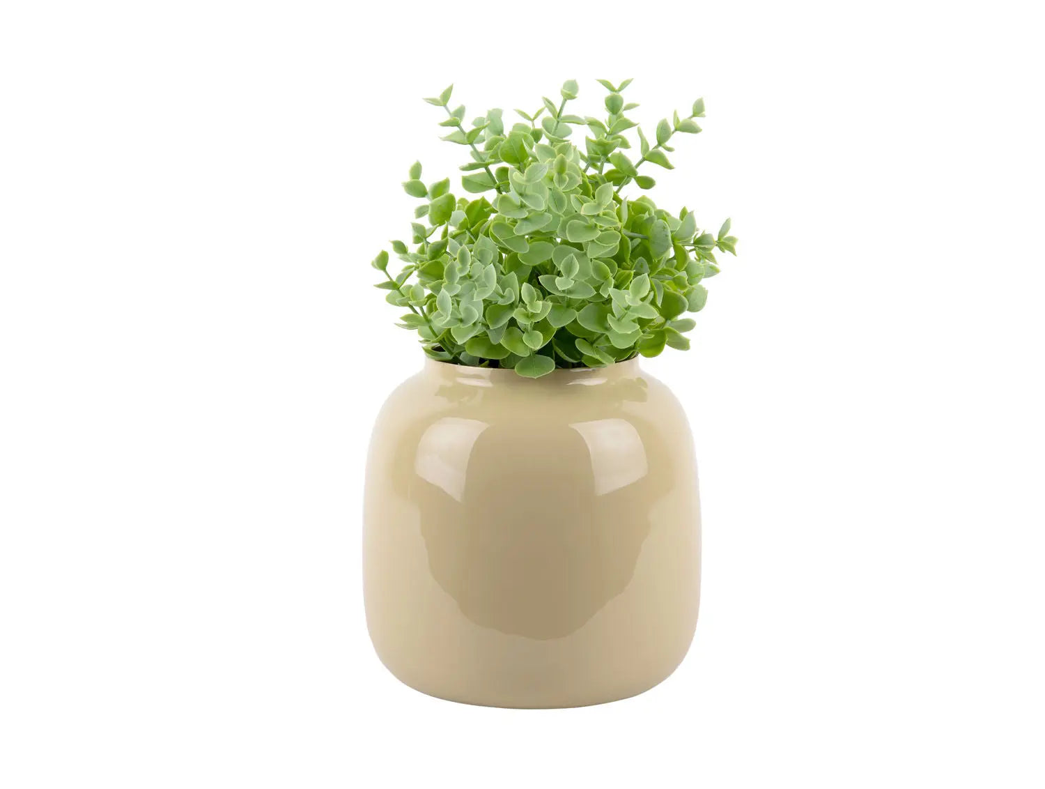 Vase Ivy medium iron enamel latte brown