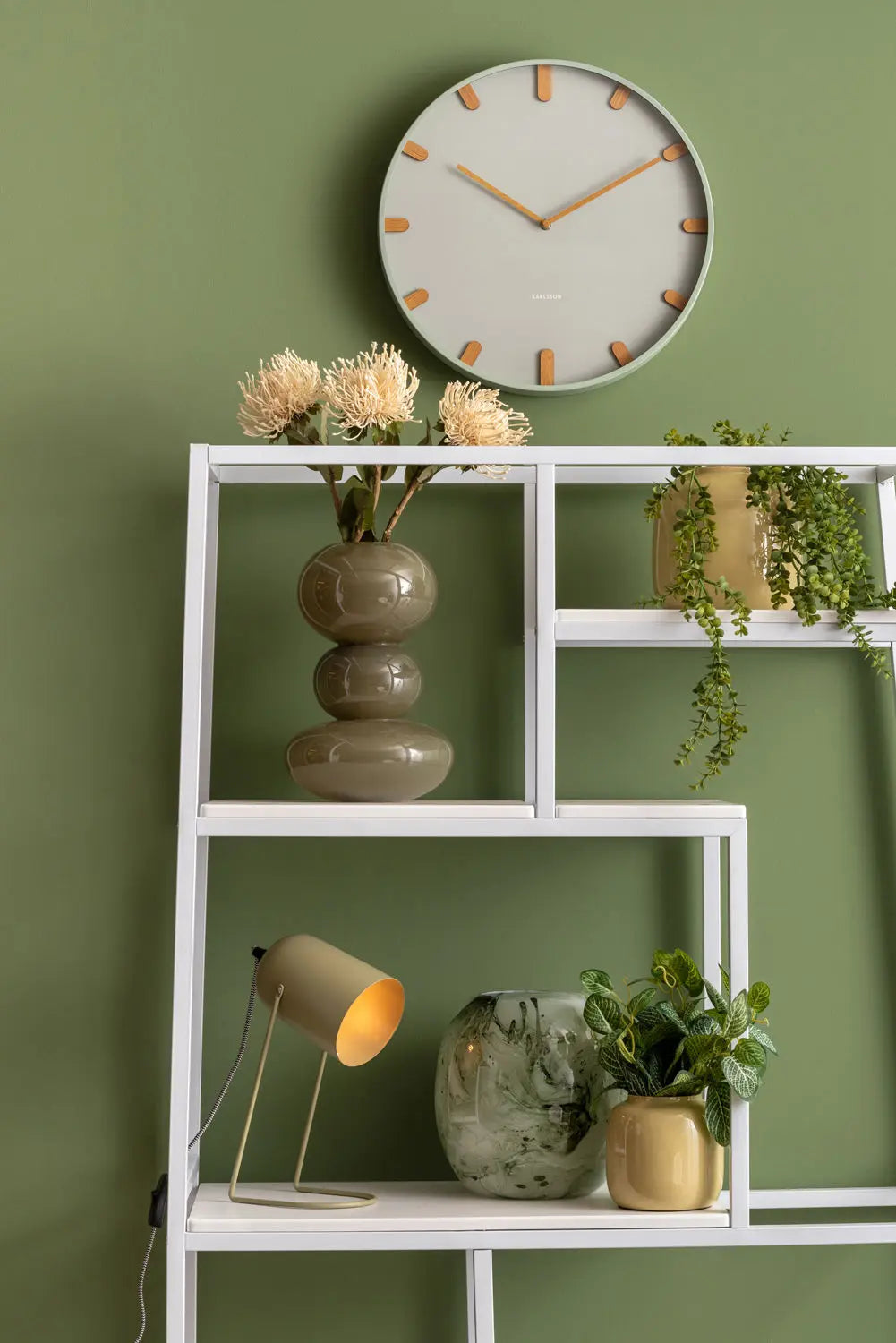 Vase Ivy medium iron enamel latte brown