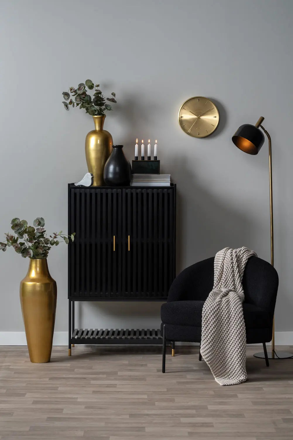 Candle holder Boxed rectangle glass black