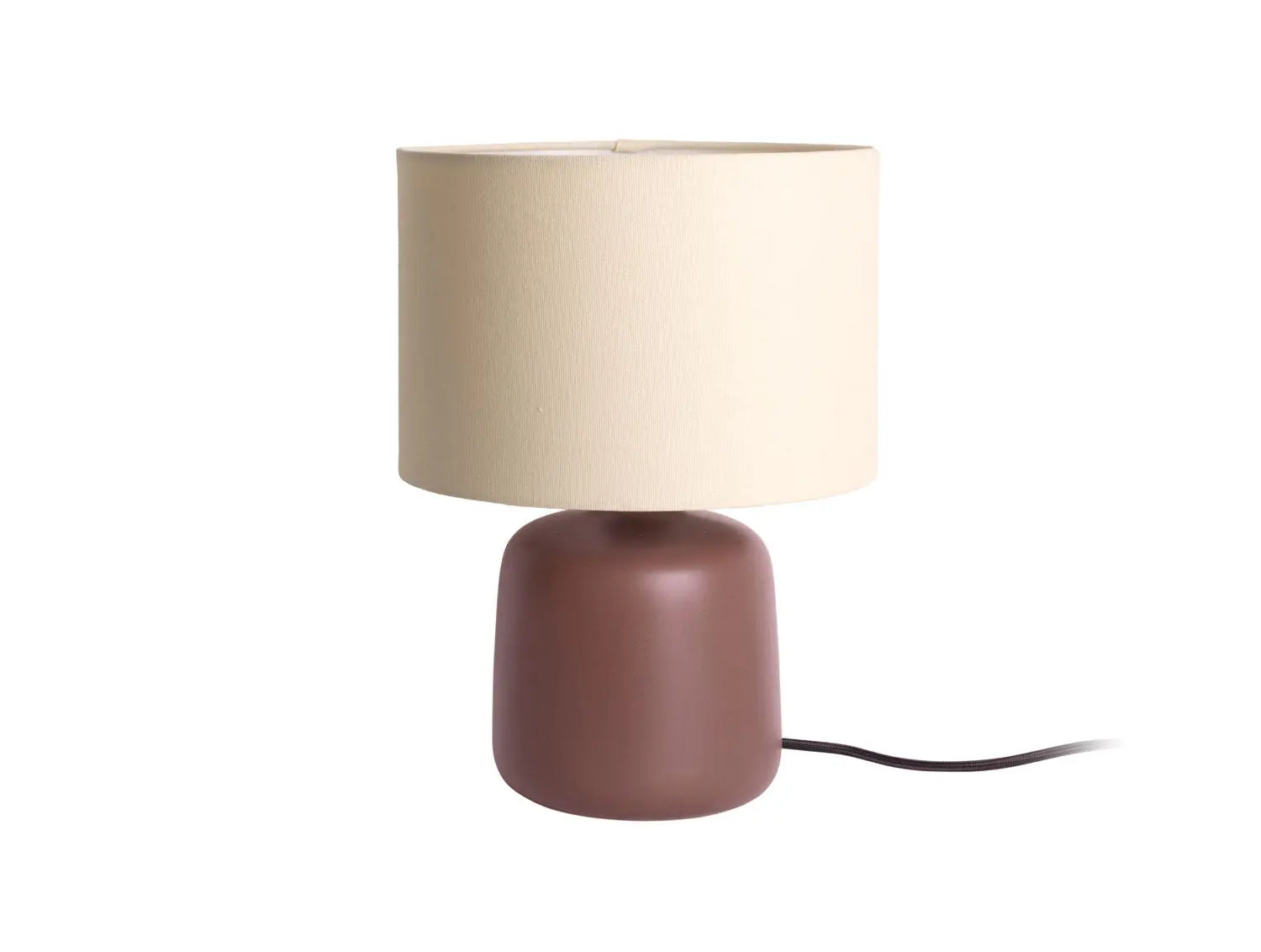 Table lamp Alma straight matt chocolate brown - L 23 cm x H 33 cm x P 23