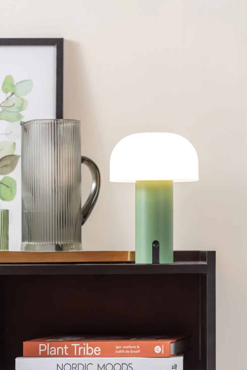 Table lamp Luca iron jungle green LED