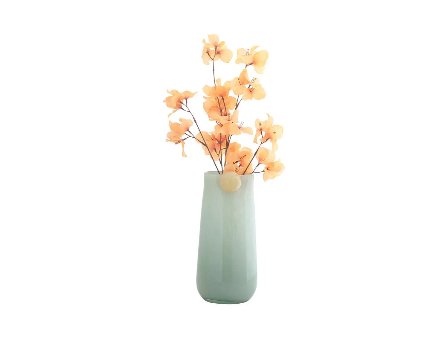 Vase Bolita glass large grayed jade w. soft yellow