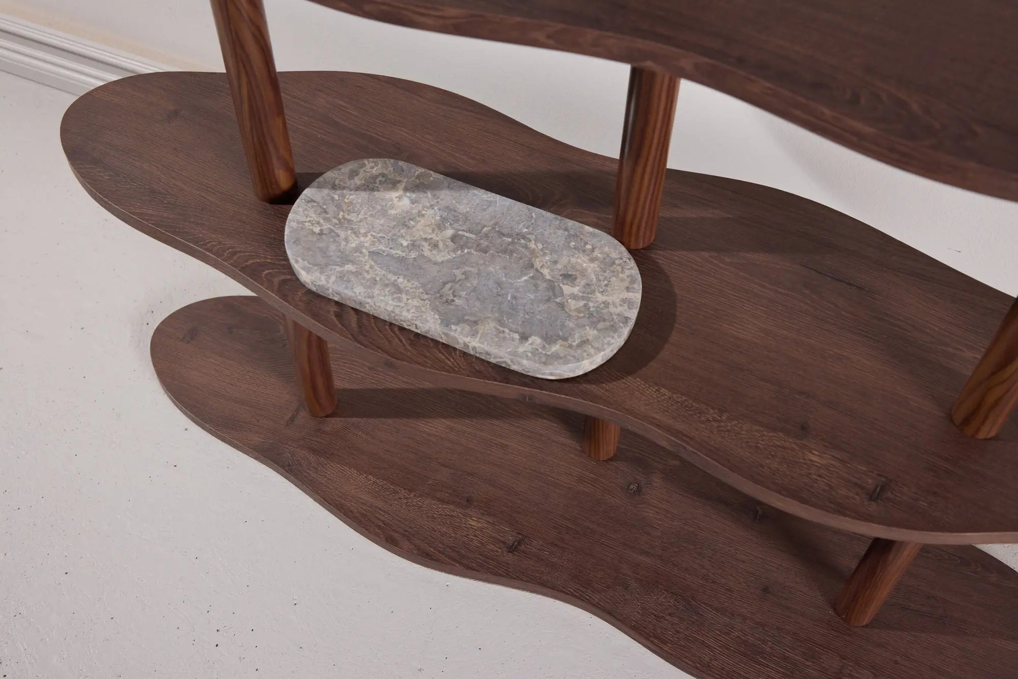 Moln Bookcase 105x30x140 cm - MDF with Mocca 3D Paper Loome