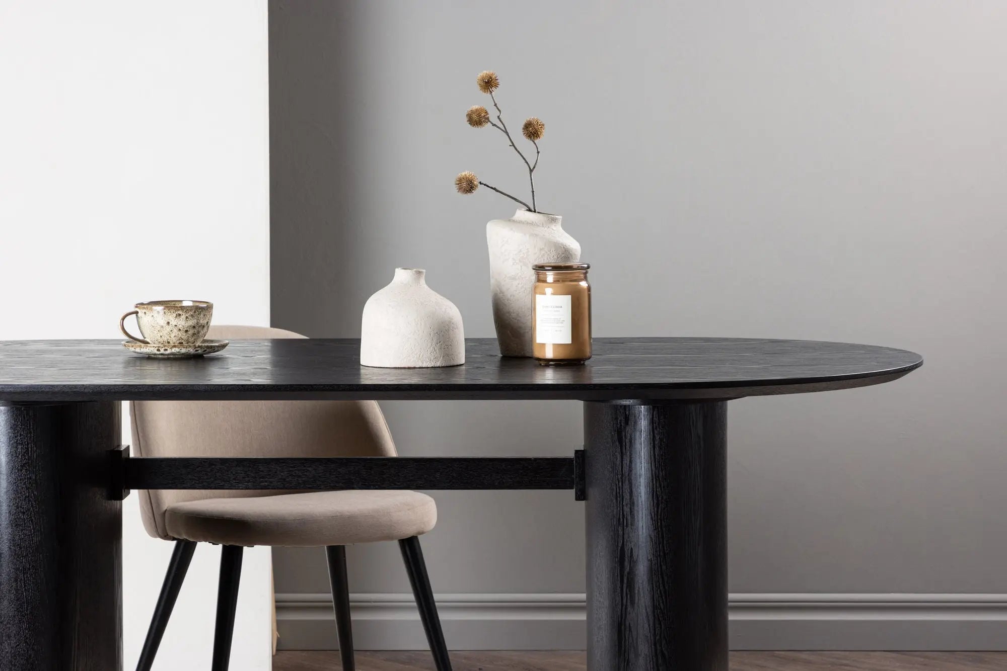 Table à manger ovale Isolde - 90 x 180 - MDF