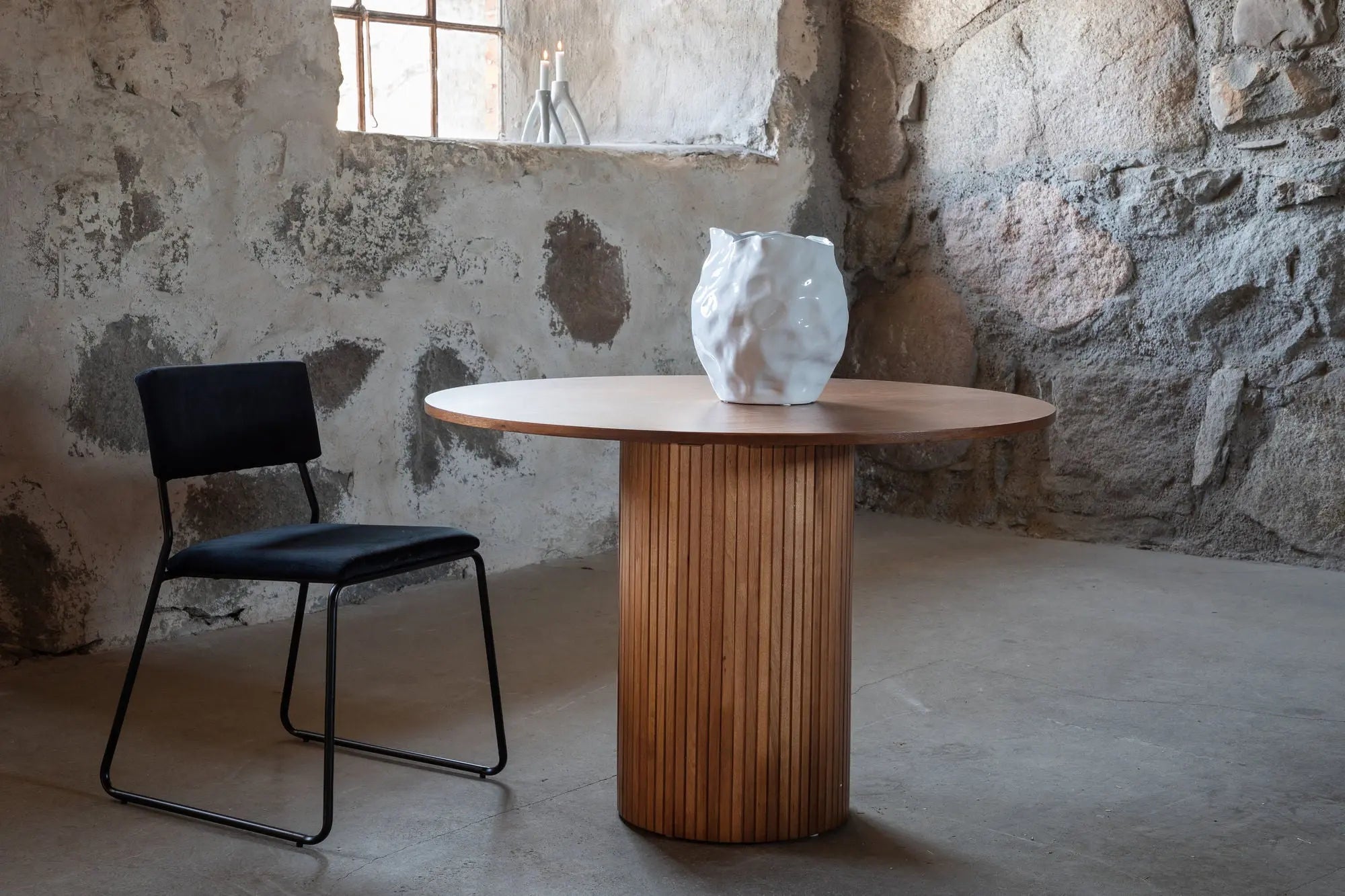 Table à manger ronde Bianca - ø110 - Facettes